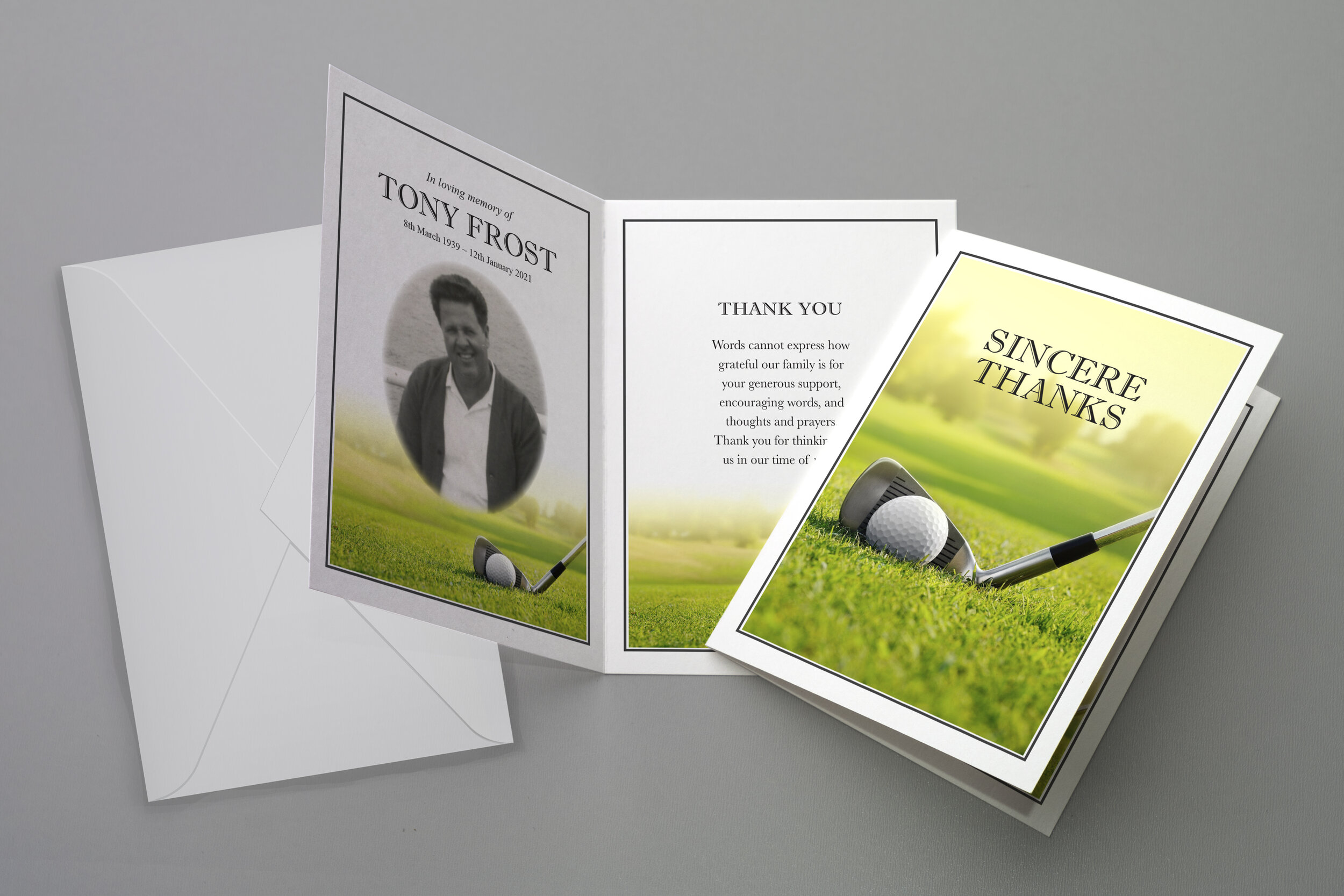 Memorial Thank You Card Design 24 Golf