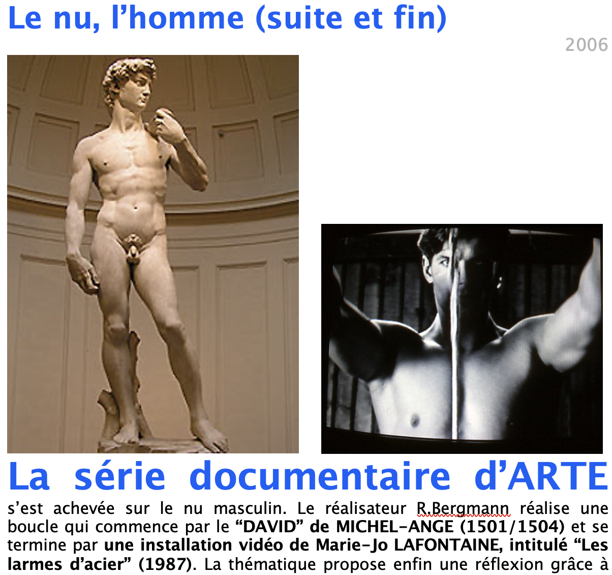 ARTE Le NU dans l’art 2006