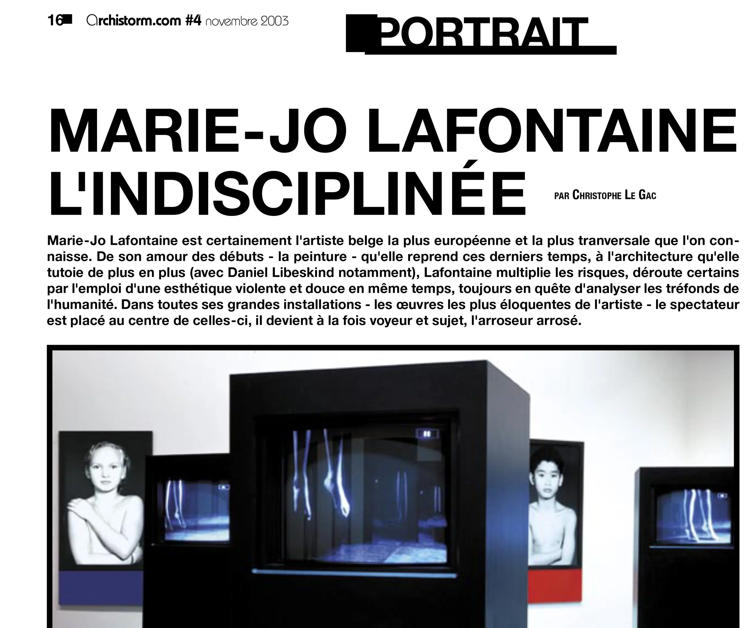 FR 2003 Portrait Marie Jo Lafontaine L’indisciplinée …