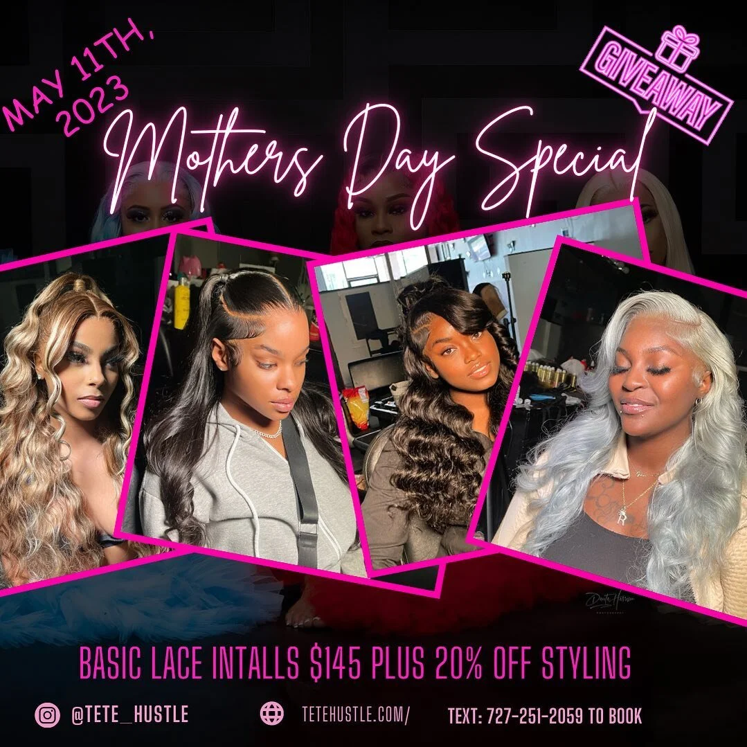 MOTHER&rsquo;S DAY SPECIAL‼️‼️ May 11th I will be doing basic installs for $145 &amp; 20% all styling. (If wig is purchased from Ny get an additional $10 off) 

GIVEAWAY READ CAREFULLY ⬇️⬇️⬇️
me and @1nybeauty will be doing a giveaway,  The winner wi