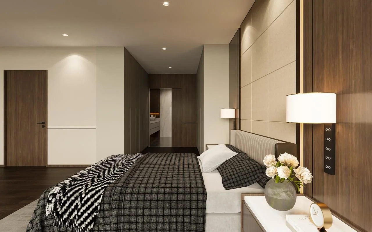 Grandmother bedroom in Sunset Heights designed with a comfortable layout, easy accessibility and calm interior setting for daily living