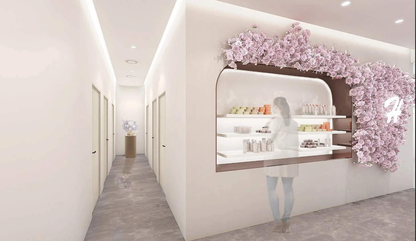 Calm aesthetic treatment room at HANGUK Skin Solutions Orchard Singapore designed with soft lighting, neutral tones, and refined detailing to enhance client comfort, privacy, and overall skincare experience in a modern wellness environment.