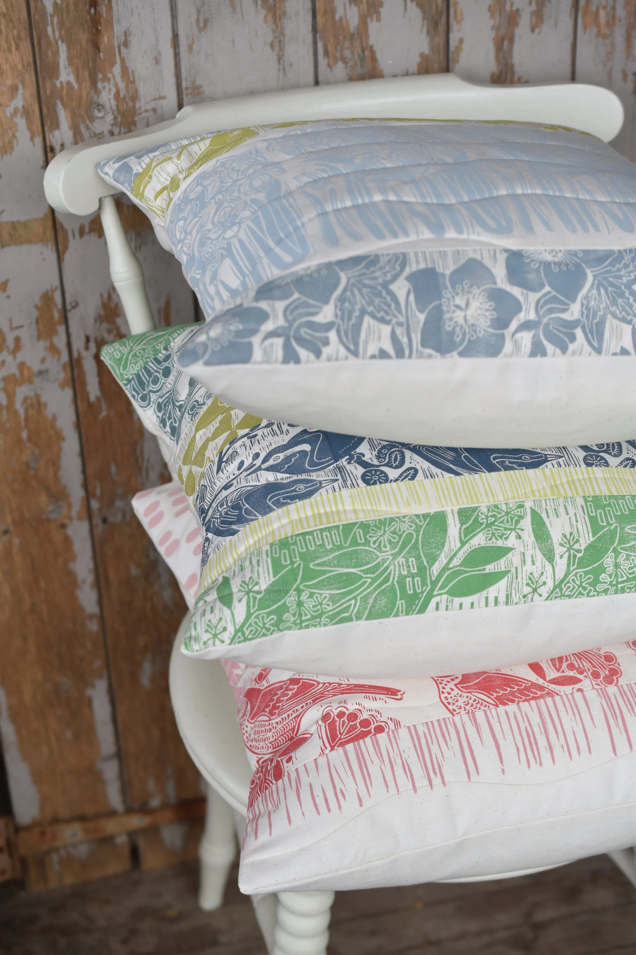 ooak // patchwork quilted cushions