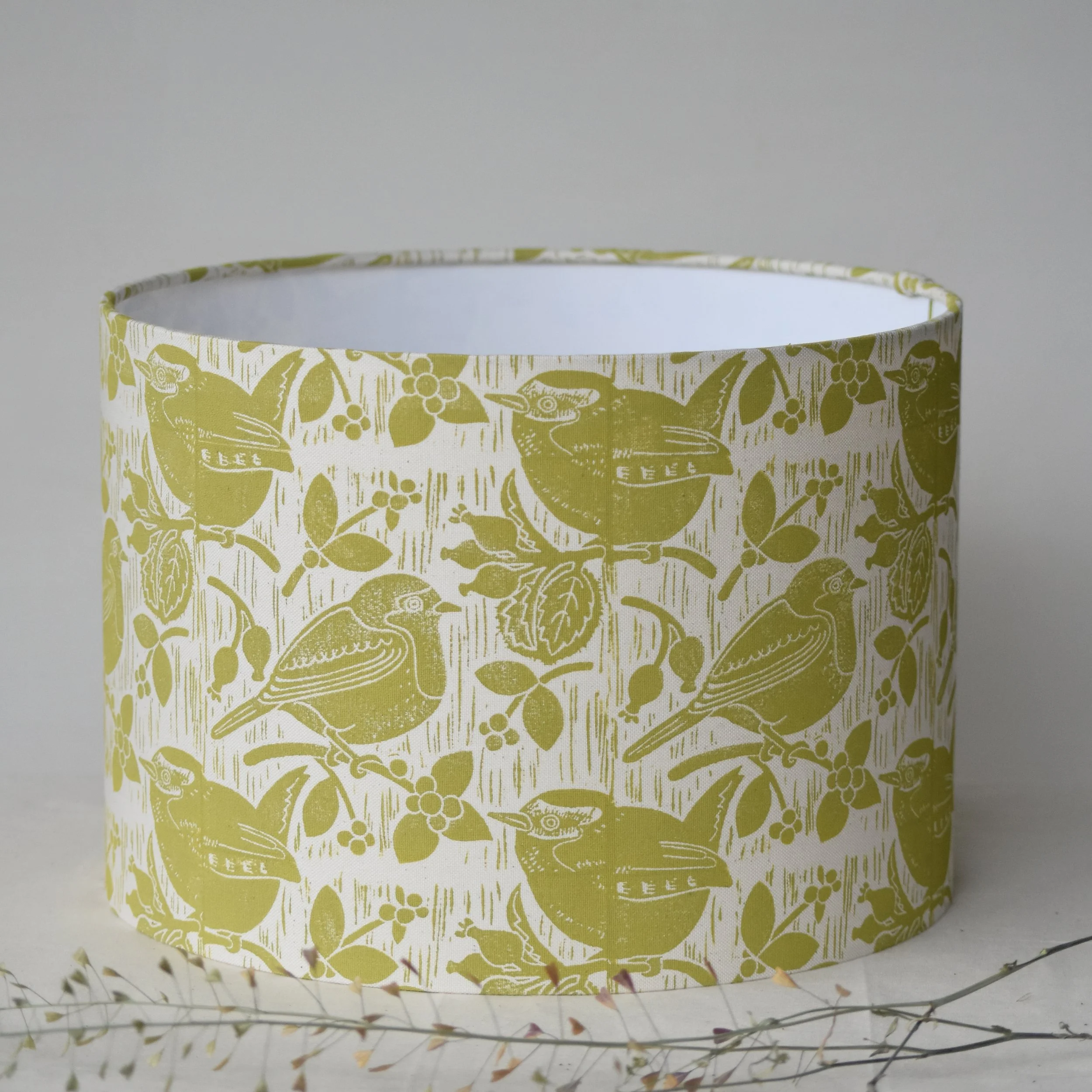 Robin + Wren - Block Printed Lampshade