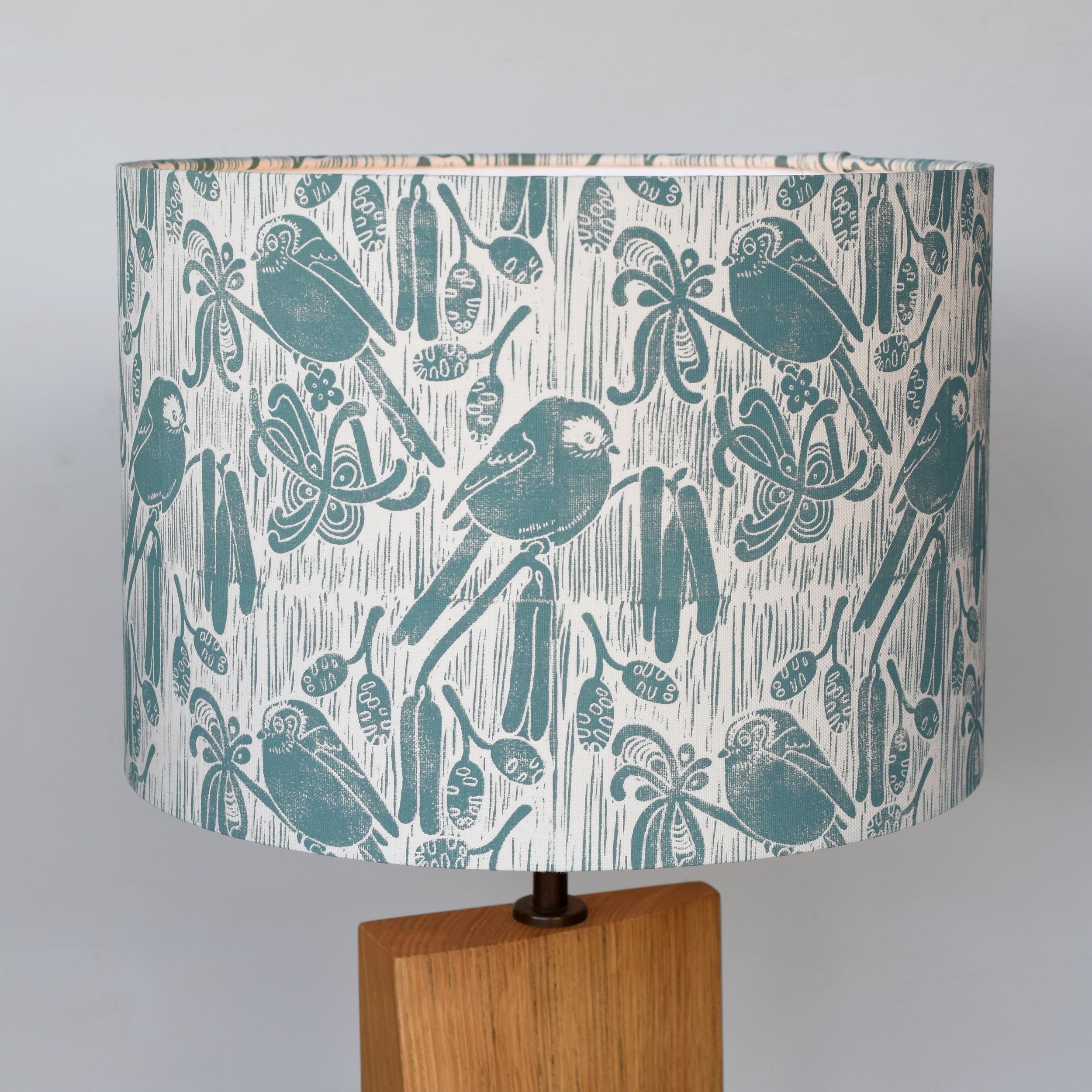 Long-tailed Tits - Block Printed Lampshade