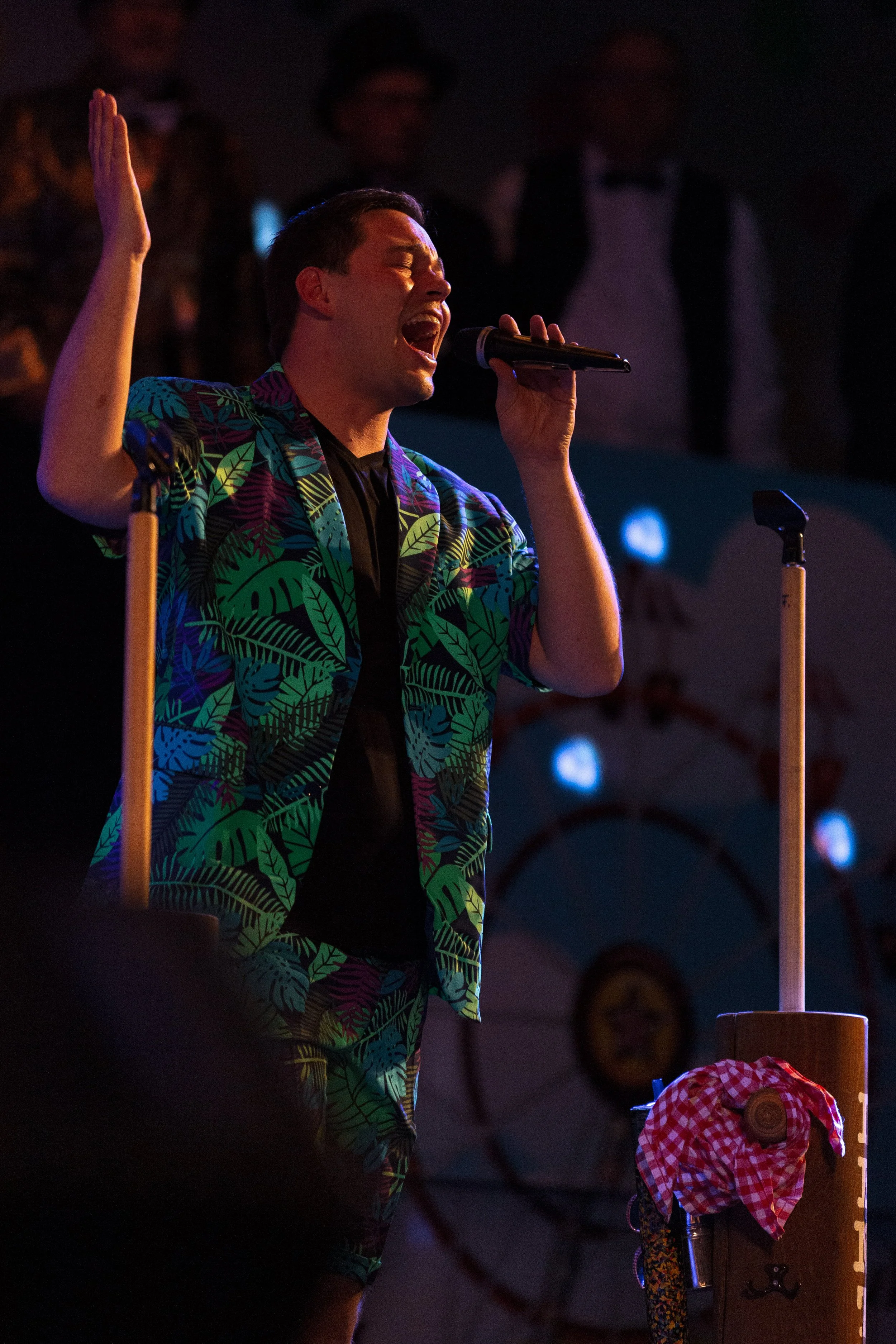 Sänger auf der Bühne Karneval Fastnacht Eventfotografie