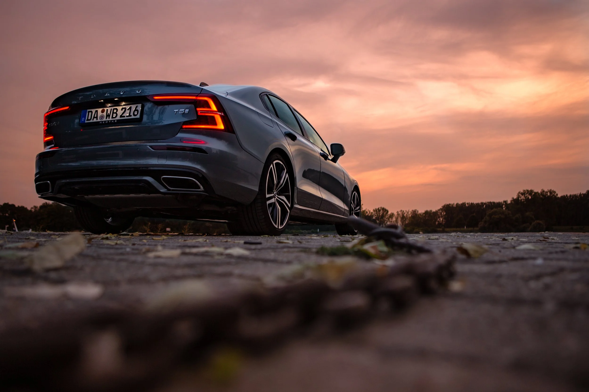 Volvlo S60 T5 Sonnenuntergang am Rhein