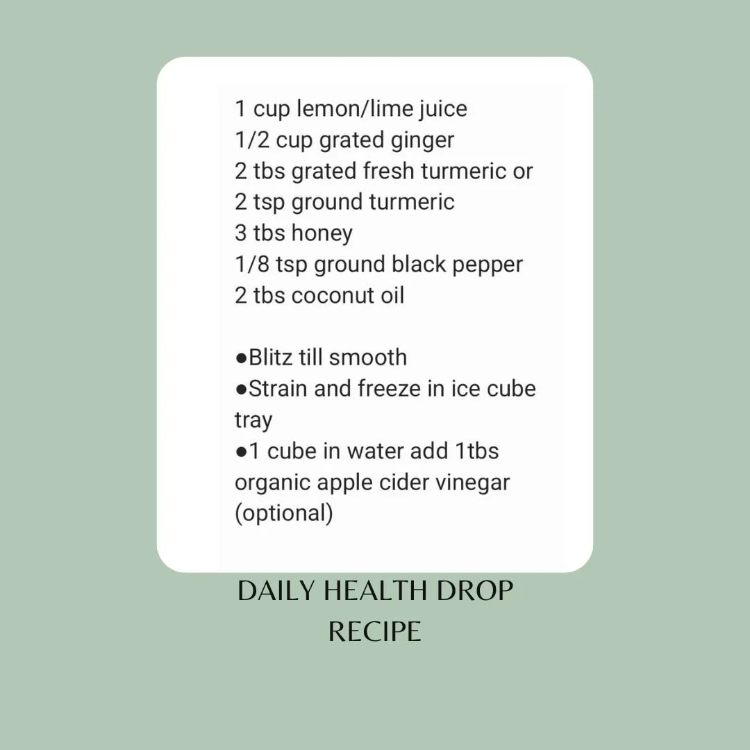 My friend Fiona has shared this recipe with us all  as a daily tonic - her go to for keeping pain free from an old knee injury, having tip top immunity, for good digestion &amp; energy AND being 60+ for keeping all systems tickety boo for the long ha