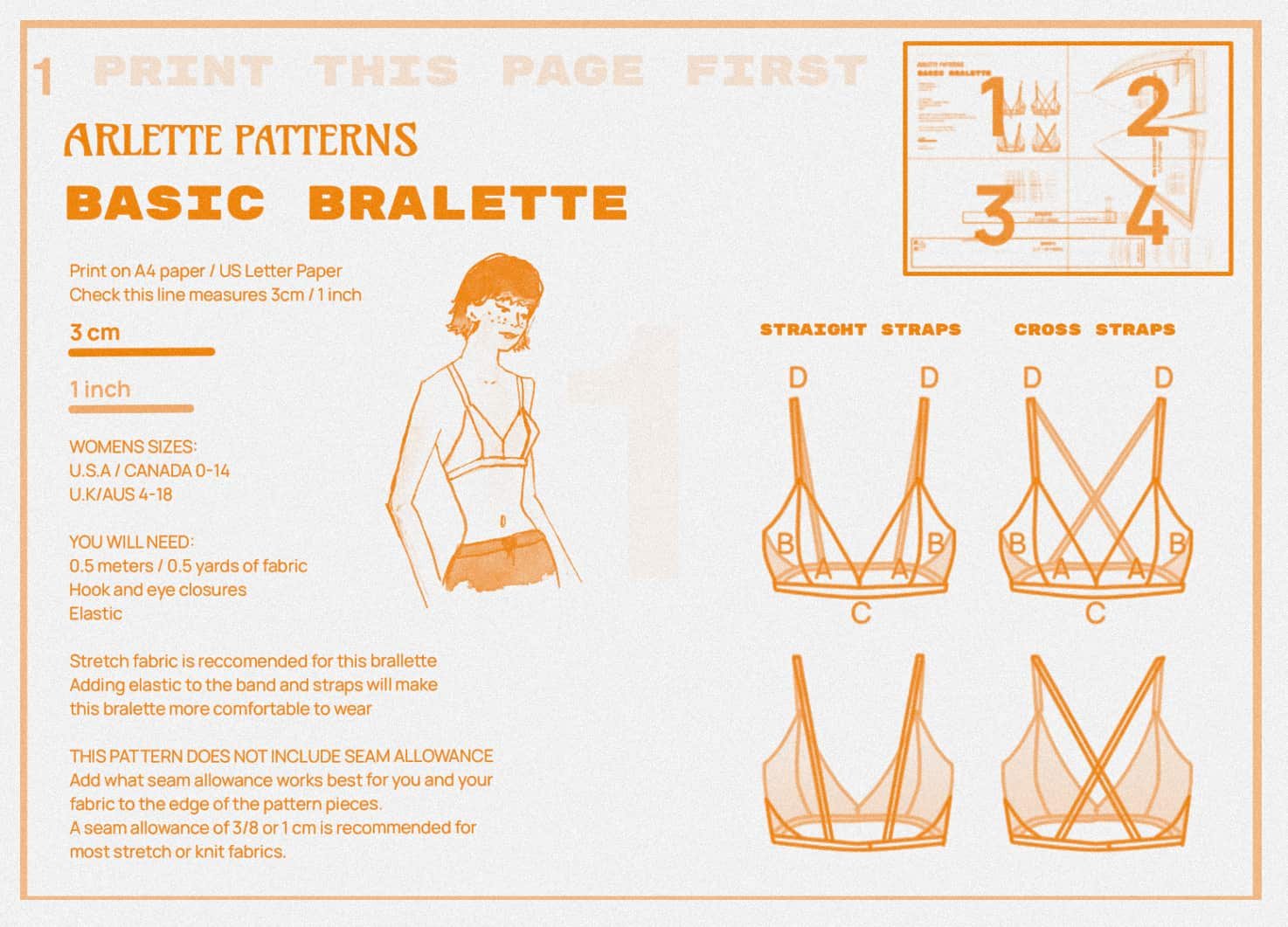 Basic Bralette - Print at Home Sewing Pattern — Arlette Patterns
