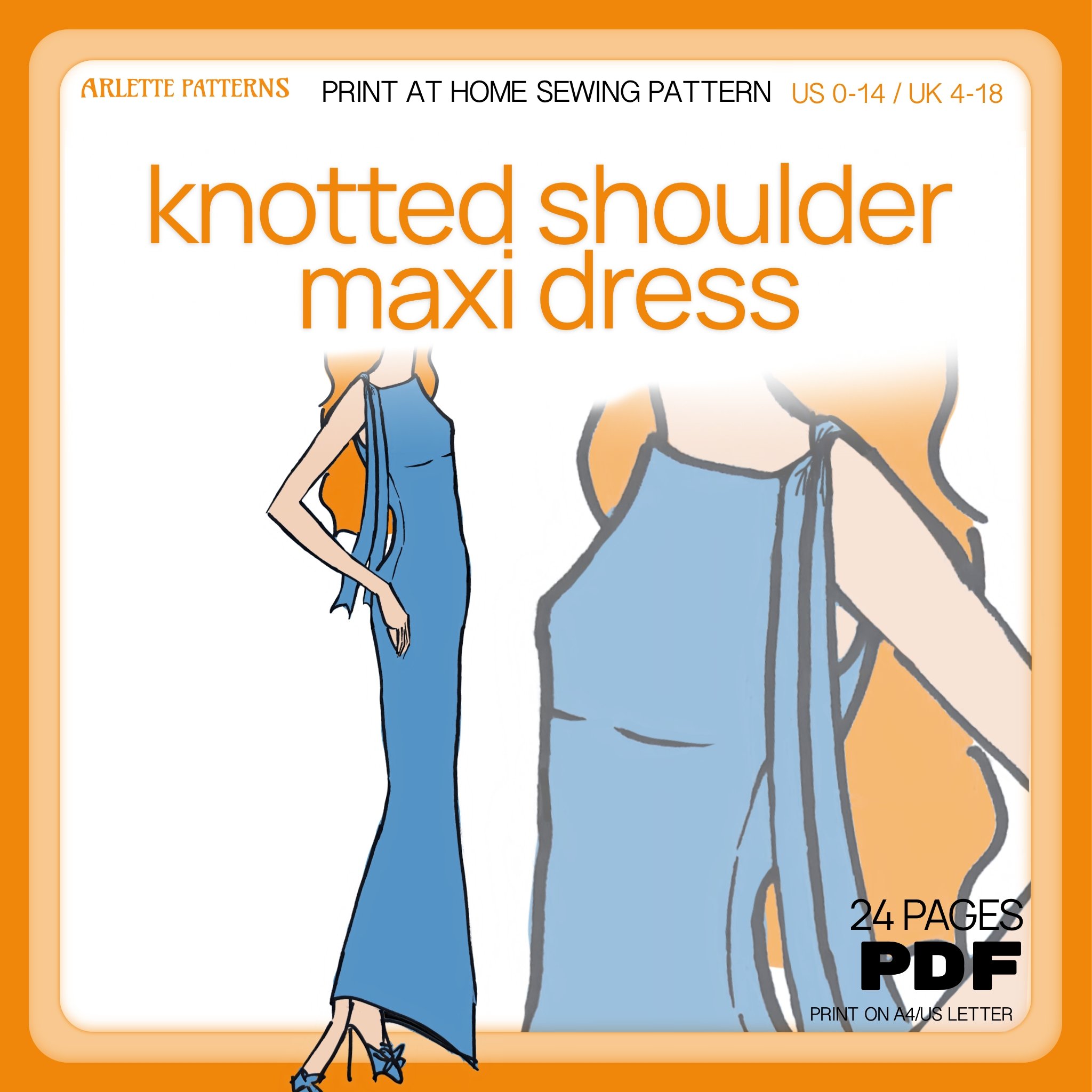 Knotted Shoulder Maxi Dress