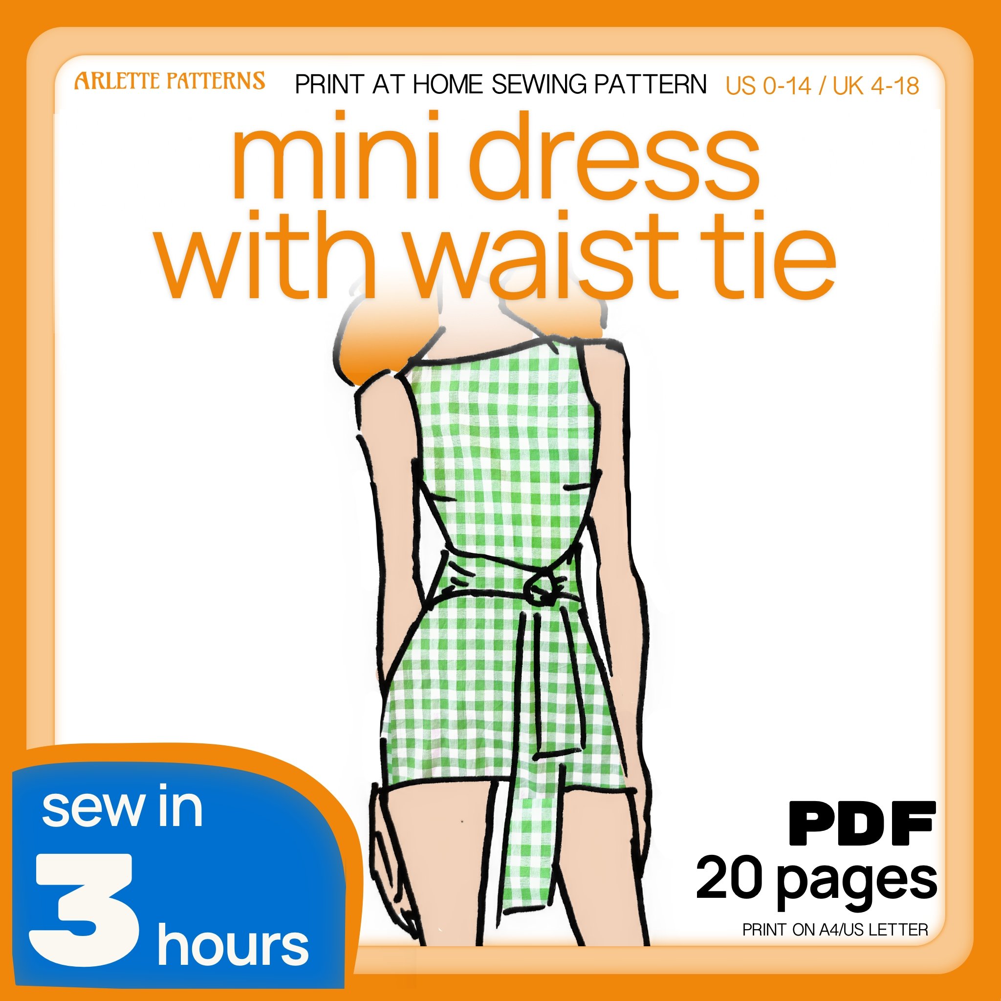 Mod Mini Dress with Waist Tie