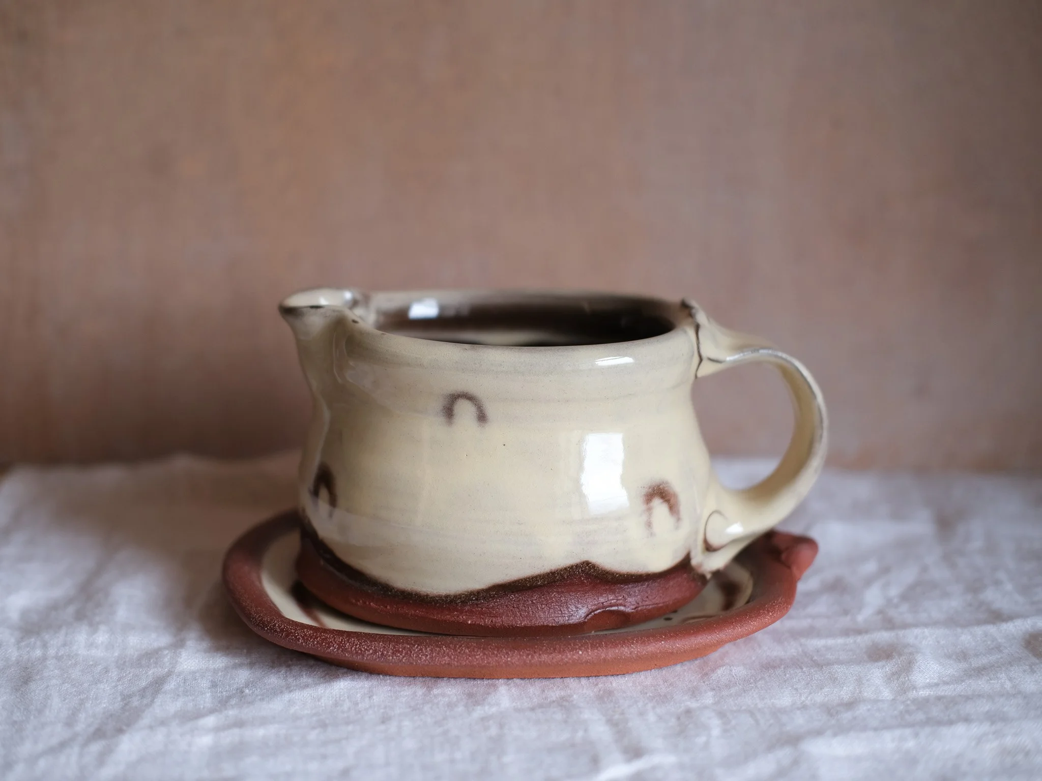 Cream Gravy Jug and Saucer
