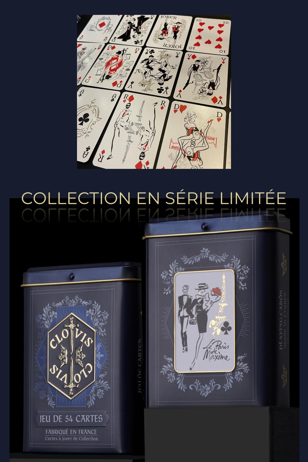 Cartes à jouer de collection, édition luxe en série limitée, fabriqué en  France, jeu de 54 cartes — CLOVIS