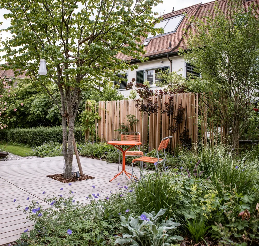 Deck mit Baum