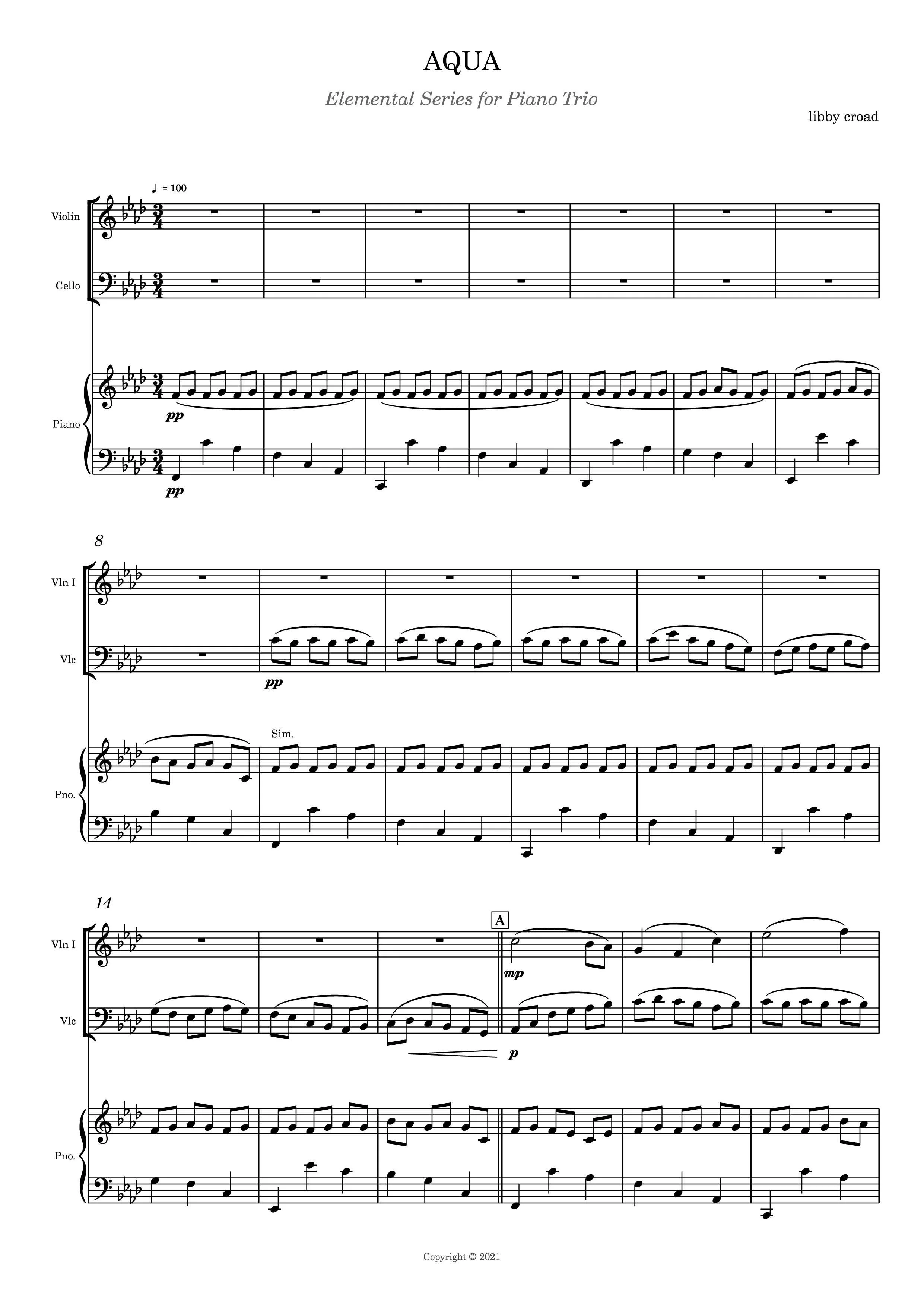 AQUA for Piano Trio — Libby Croad