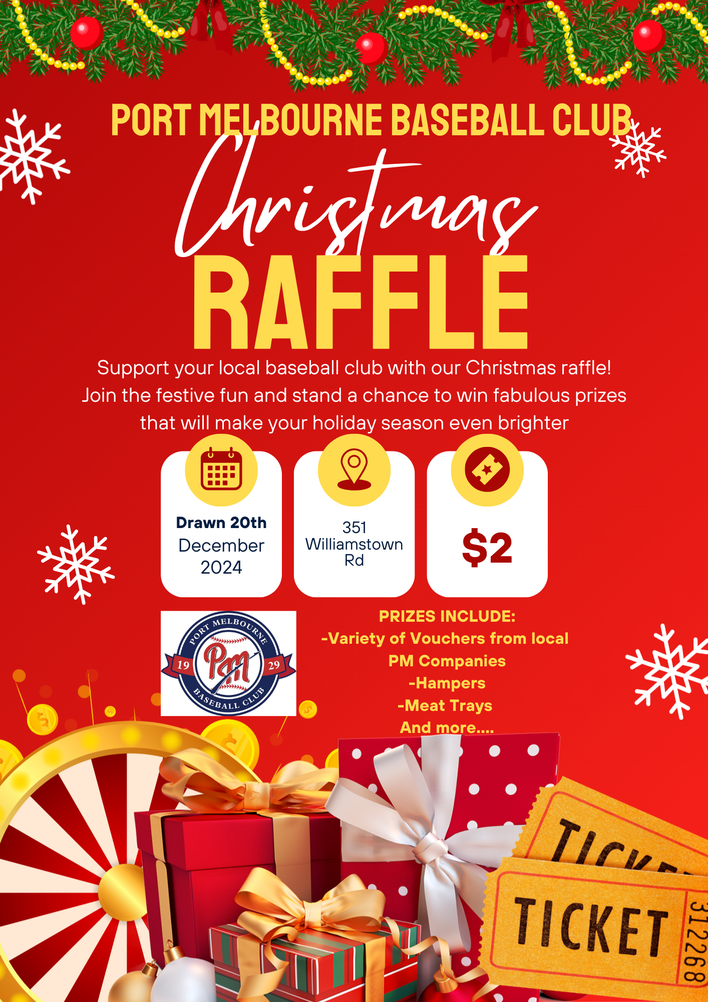 Red and Yellow Illustrated Christmas Raffle Contest Flyer.png