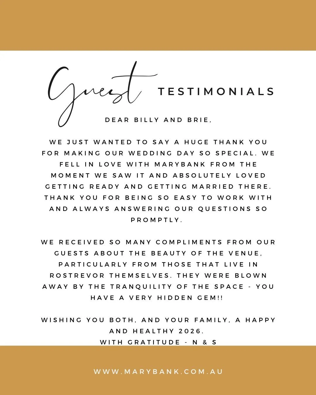 What an incredible review! We're so grateful, and thank you to everyone who's shared their kind words with us. We dedicate our heart to making every wedding special, transforming the property into a beautiful backdrop for your photos. Thank you for y