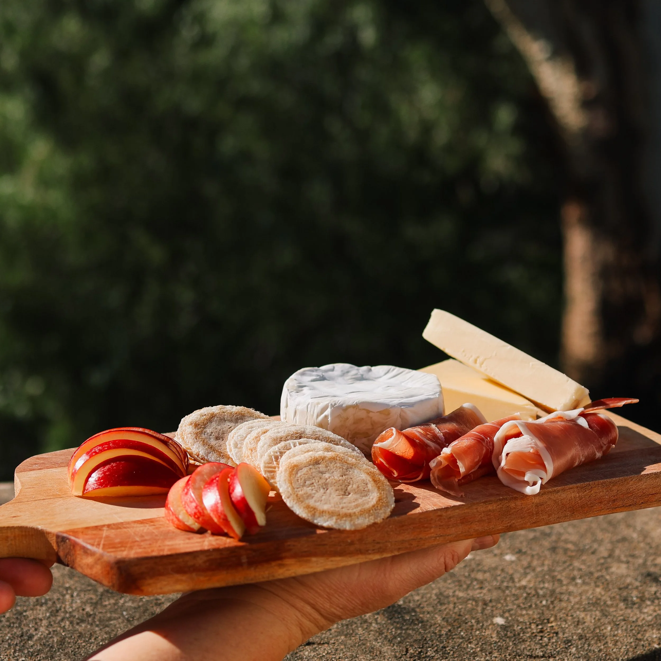 New in the Barn Loft, a grazing board, ready when you arrive.

Brie, aged cheddar, prosciutto, crackers, sliced apple, all plated up and waiting, whether you&rsquo;re watching the sun go down from the vineyard or cozy infront of the fire. 

Ask about