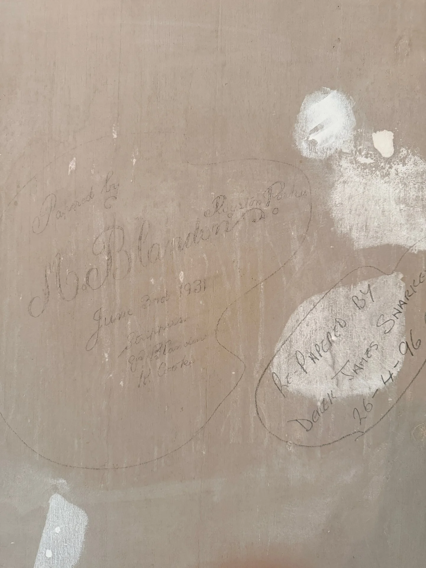 Peeling back the layers, one wall at a time.

Restoring the homestead has turned into a bit of a history lesson. Strip back the paint on the old doors and the original colours show up underneath. Work out which doors had outside locks and you can tel
