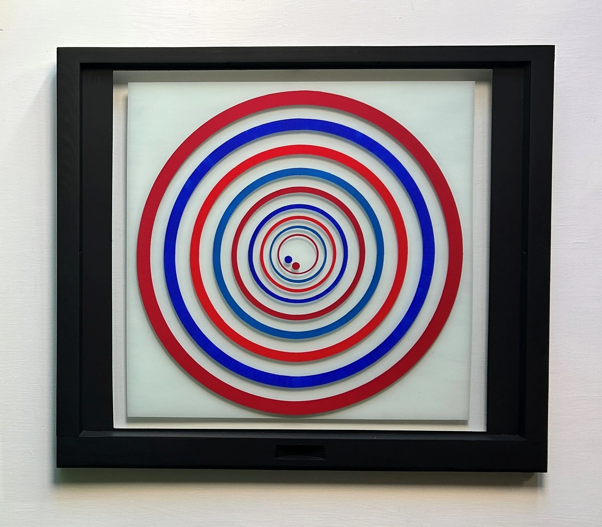 Flow (2026)
   
Acrylic on reclaimed house window
(28" × 31") 