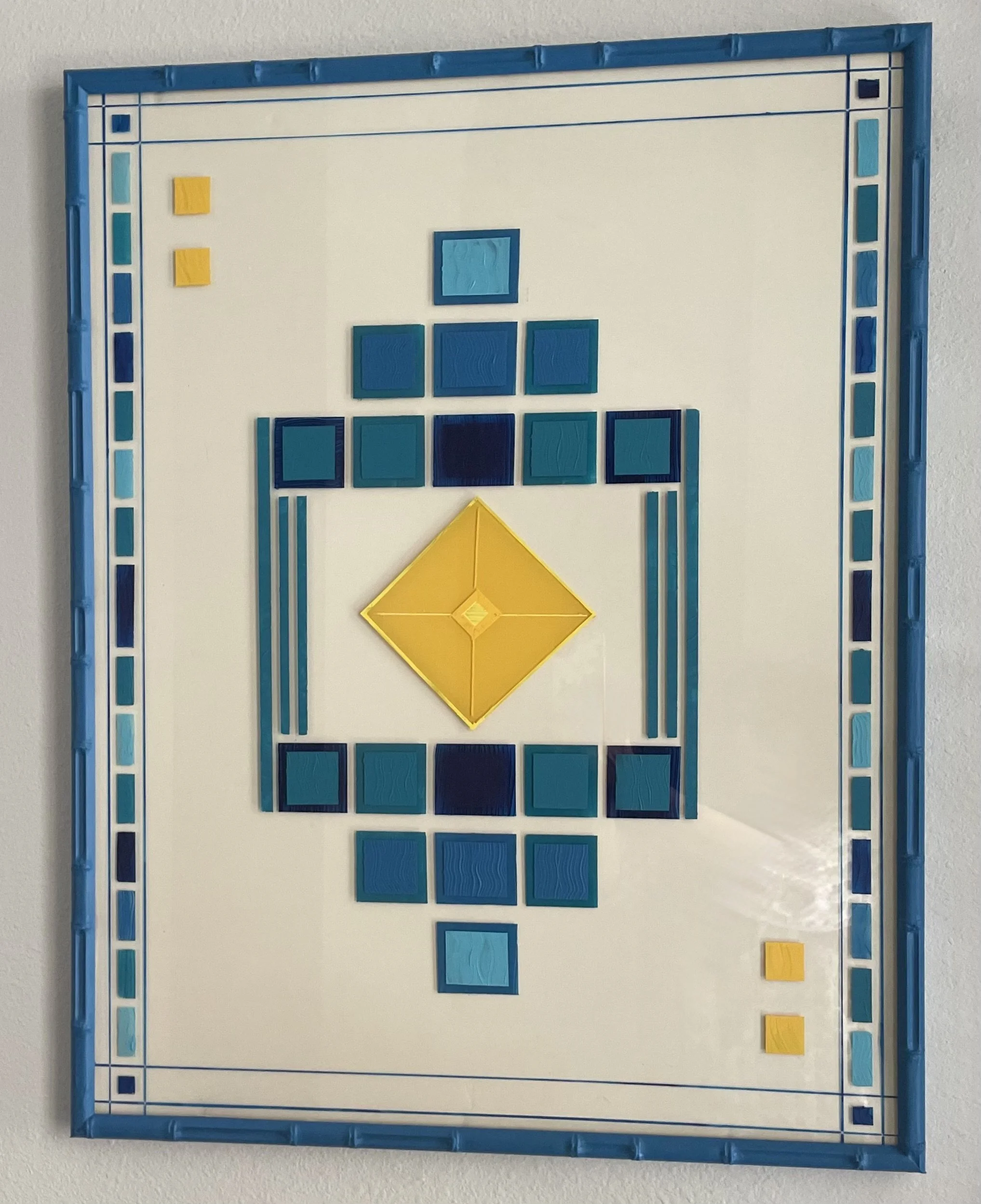 Glyph (2026)
   
Acrylic on reclaimed print frame
(Sold)
