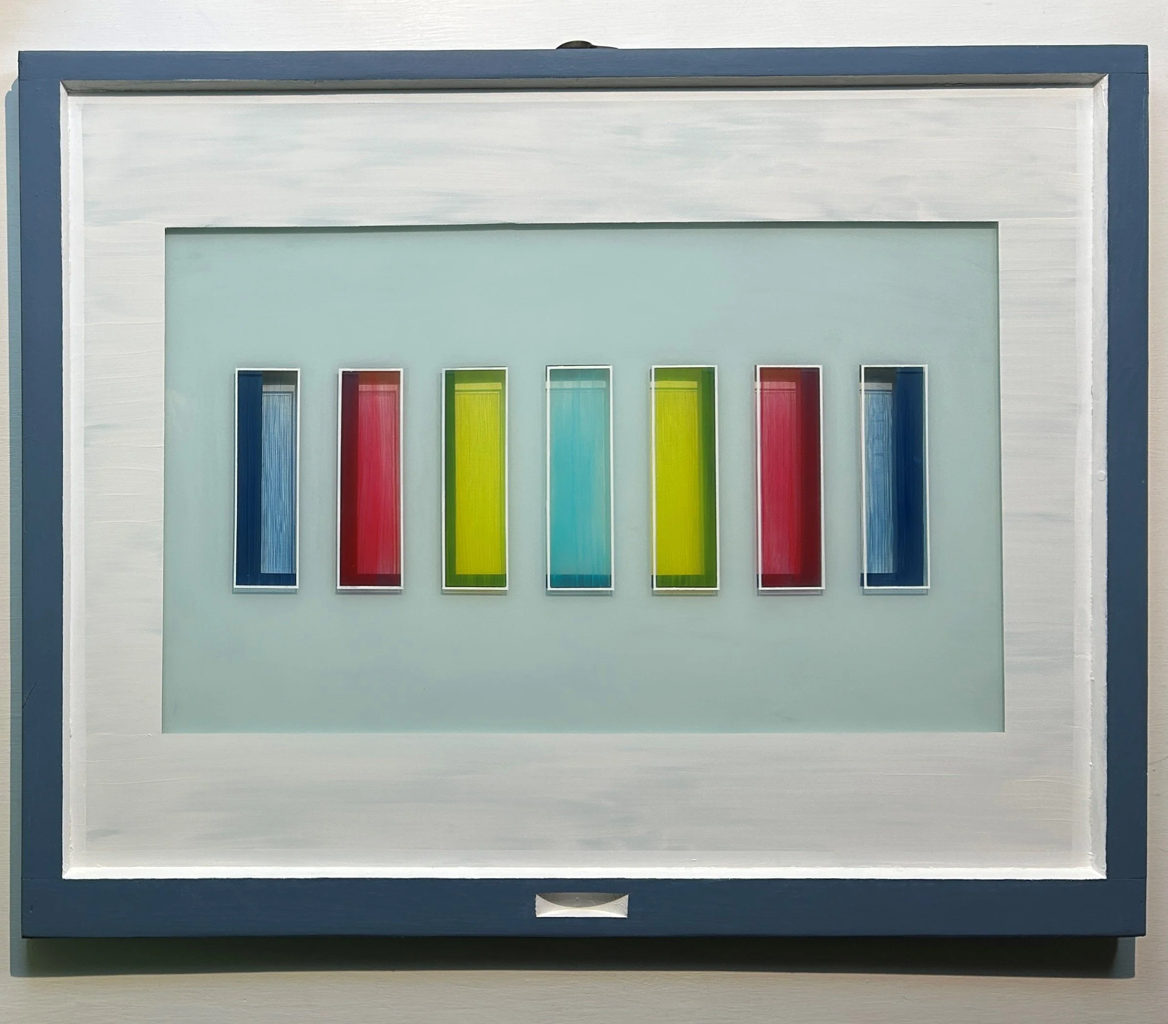 Permafrost (2025)
   
Acrylic on reclaimed house window
(40"x32")
