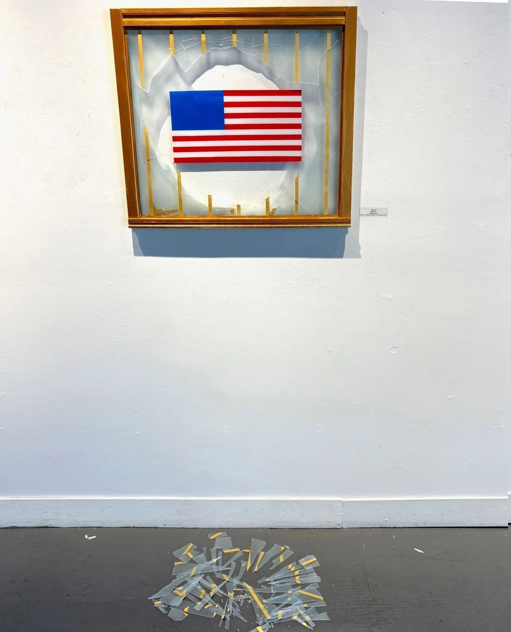 Withstand (2025)
   
Acrylic on broken reclaimed house window
