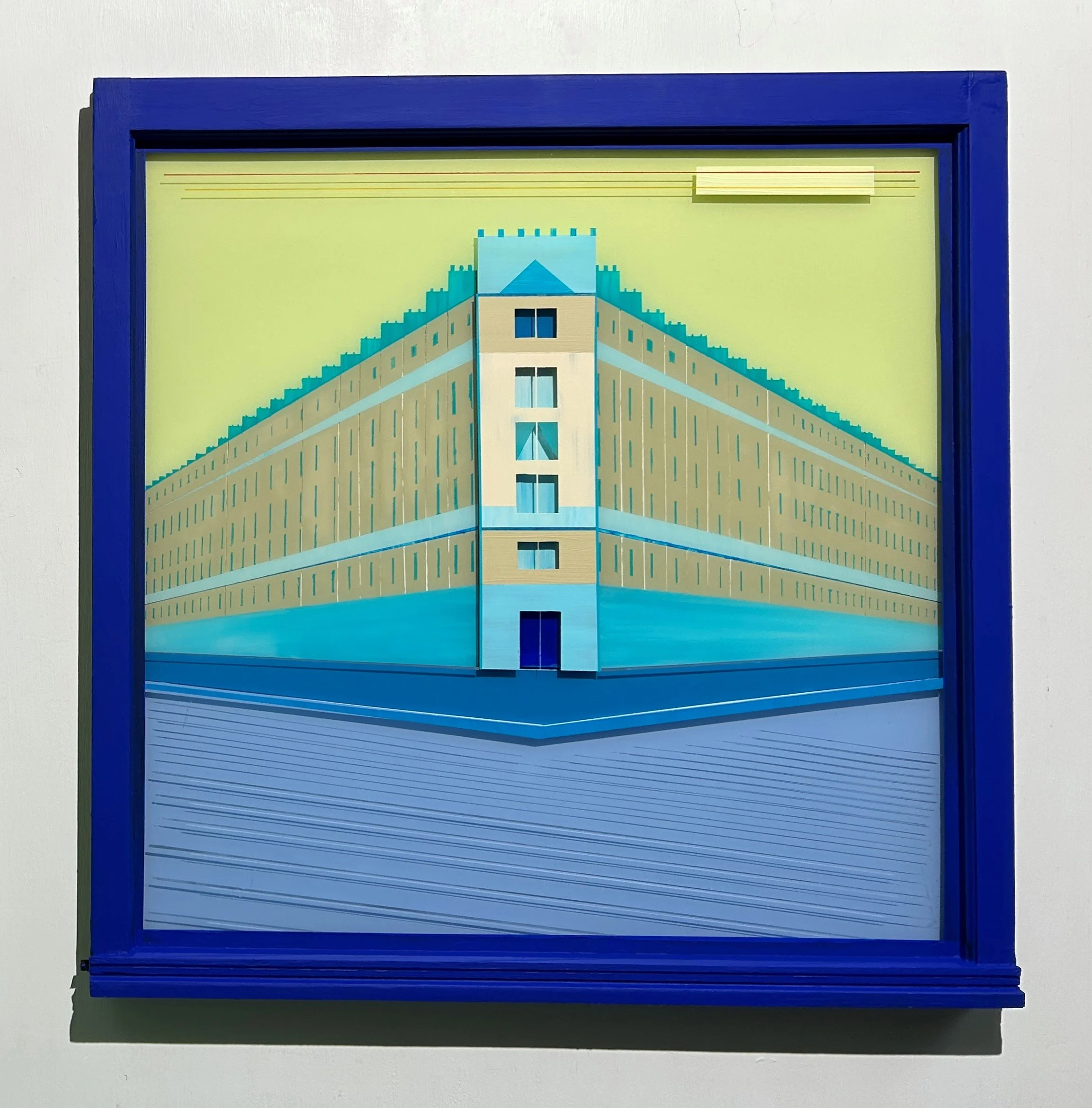 Carrefour (2025)
   
Acrylic on reclaimed house window
(32"x32")
