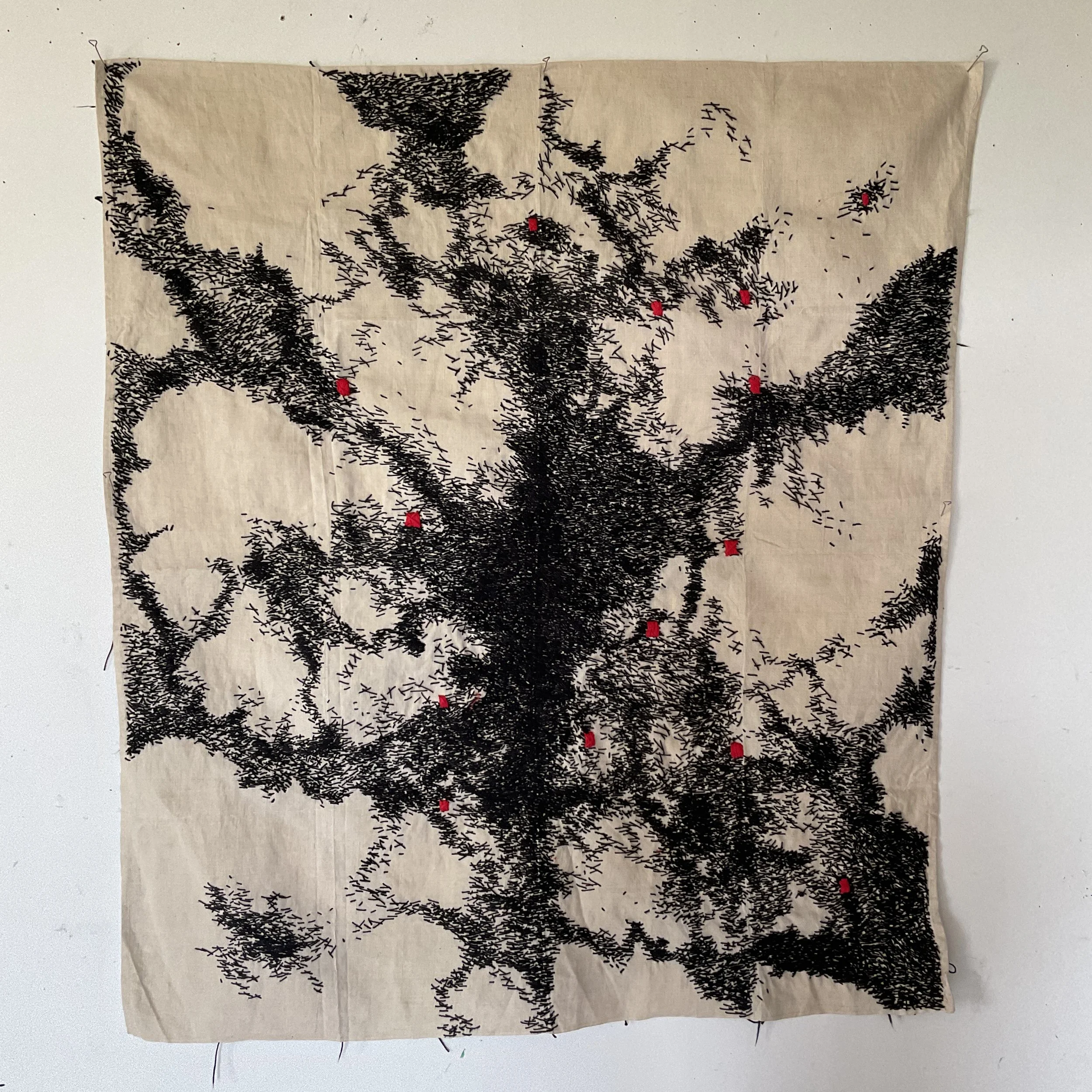 Sans titre, 2025, toile de coton brodée, 68x78cm