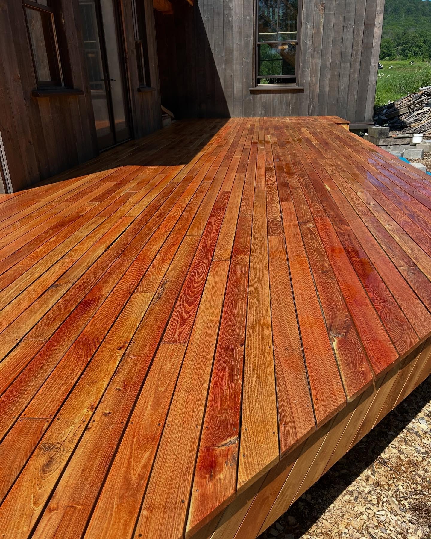 Our Locust decking and Pine flooring with poly @wovenrootsfarm #lumber #lumberyard #pine #locust