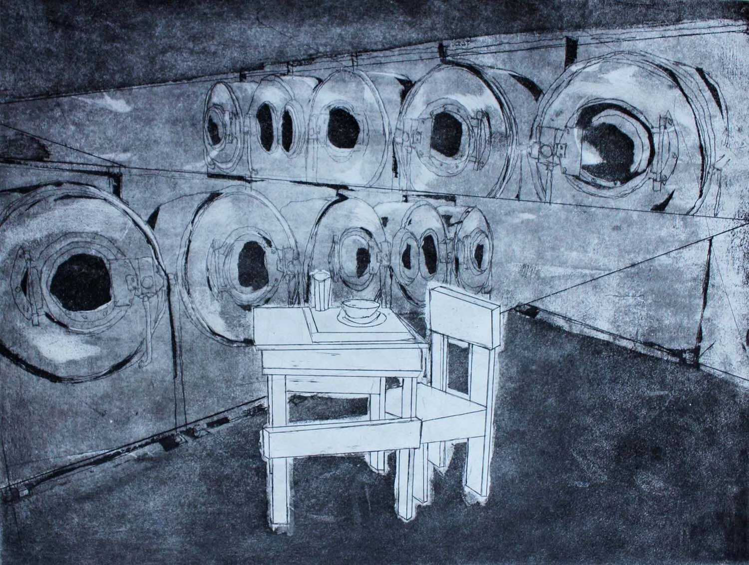 copper plate etching, 8 x 11 in