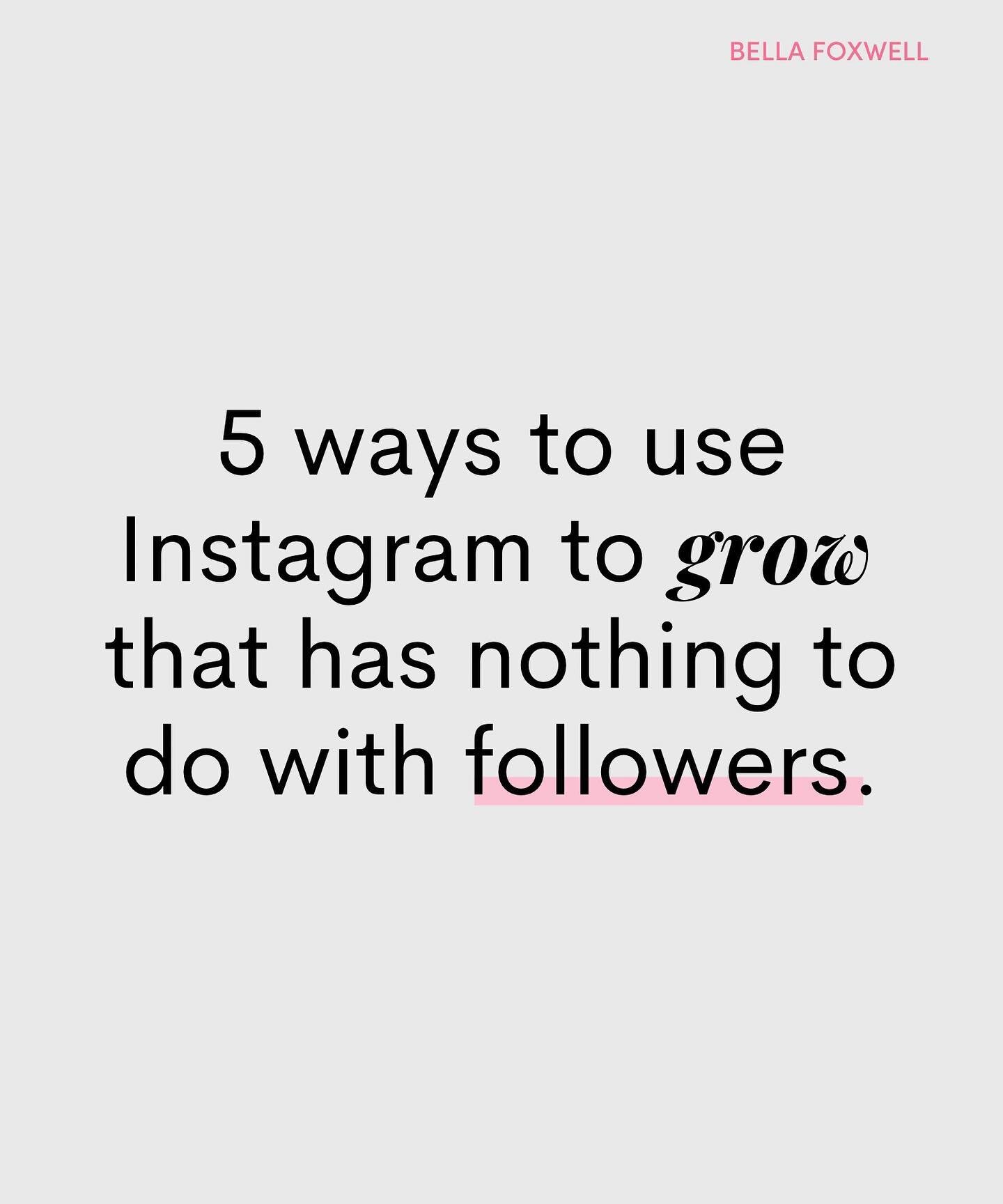 Instagram can be so much more powerful than a tool to accumulate followers.

👆these are just 5 of the ways myself and my clients are using Instagram to grow our brands and businesses.

✨ to secure speaking gigs
✨ to build strategic partnerships
✨to 