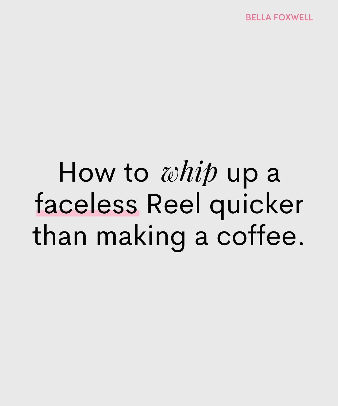 🚫Reels don't have to be difficult (or feature your face!)

☝The technique I share in this carousel is how I make all of my Reels now (and many of my clients').

I go about my daily life capturing random clips. 

Then I add a tip or words of wisdom o