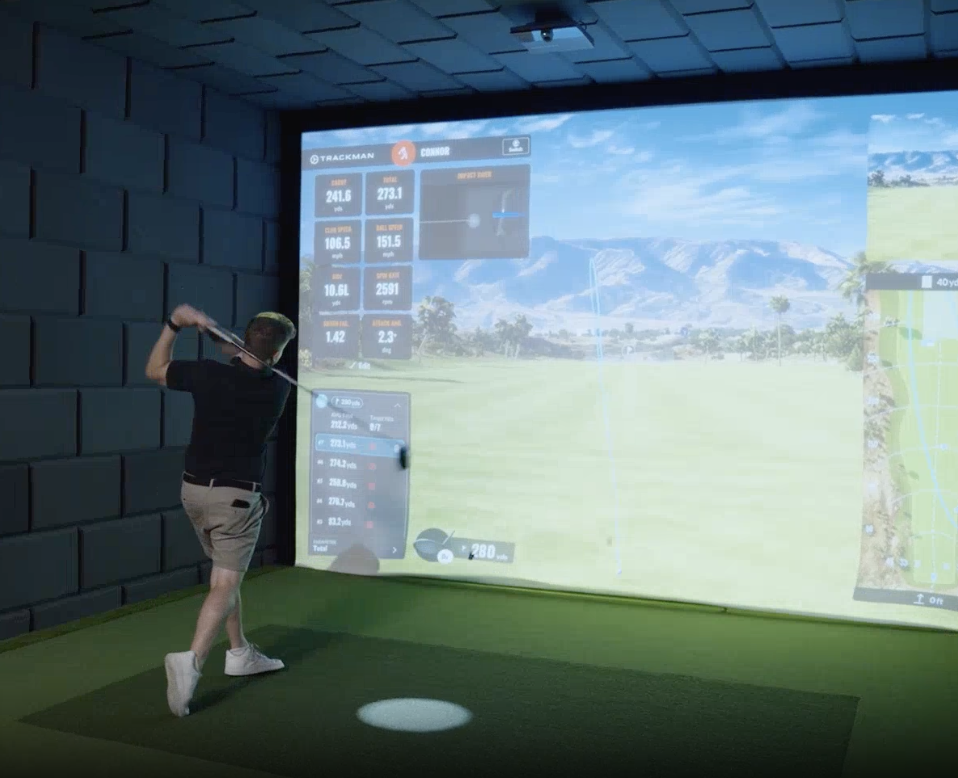 Practising On Worthing Indoor Trackman Golf Simulators