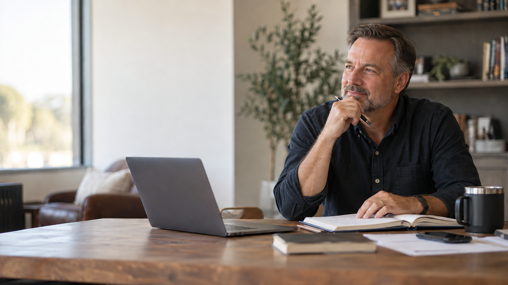 Thoughtful Pastor at His Desk.png