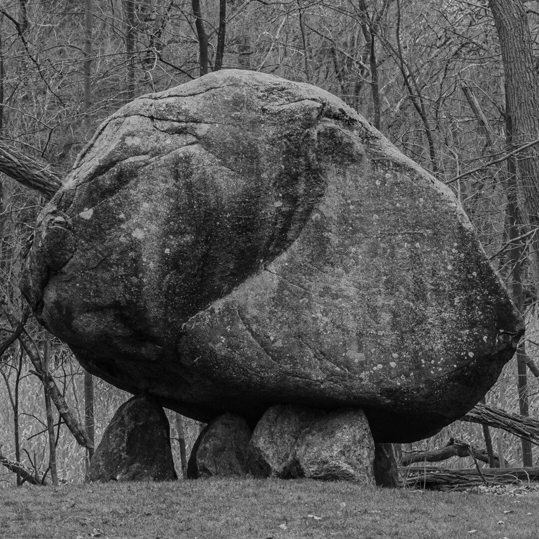 Ten thousand years ago, a receding glacier deposited stones, of various sizes, across the landscape. A sixty-ton boulder in North Salem, New York rests atop five smaller stones. People have marveled at it since the 18th century.
 
People have wondere