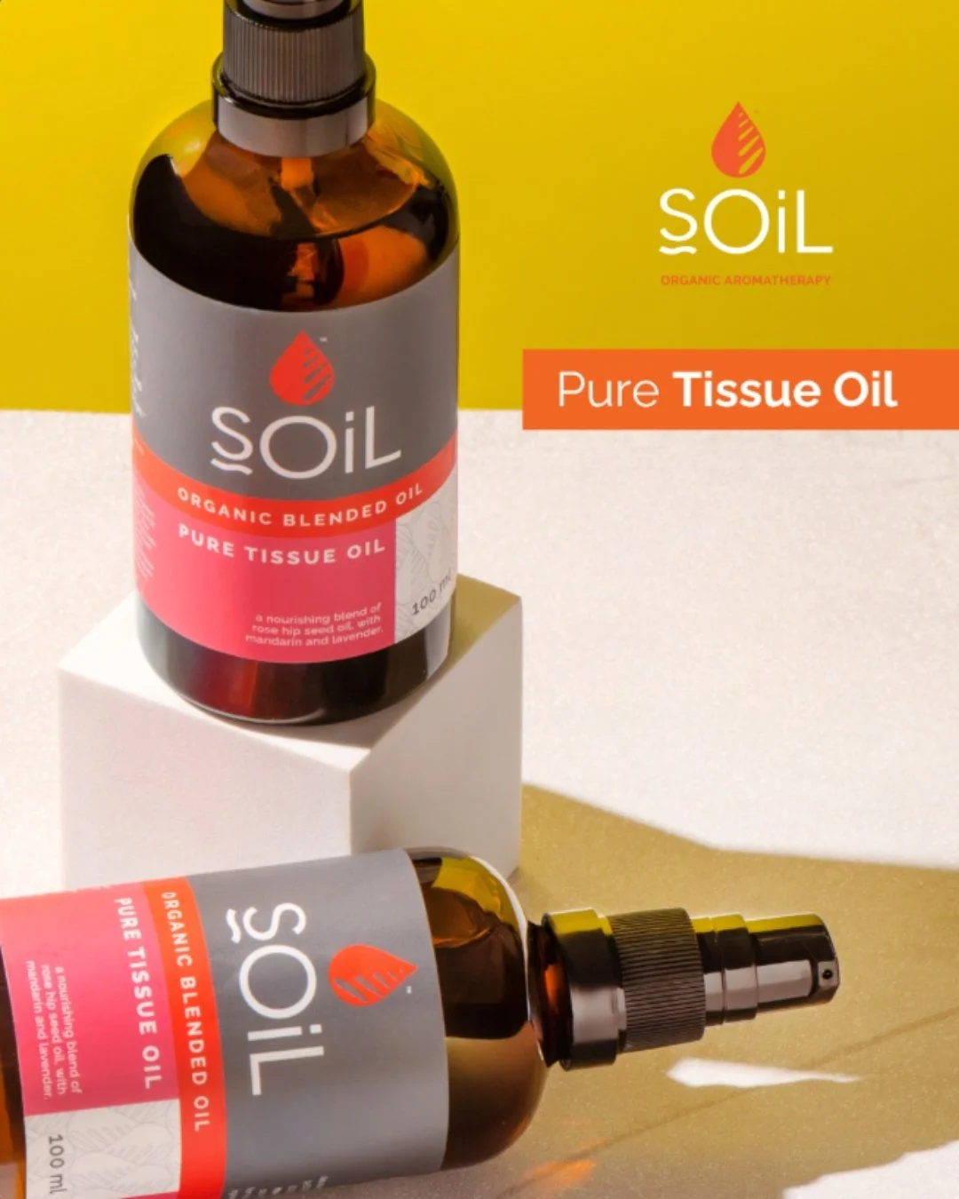 Our Pure Tissue Oil is crafted to restore, soften, and revive - helping scars fade, stretch marks smooth, and dry skin glow again.

A nourishing blend of with Rose Hip seed oil, Mandarin and Lavender, this blend absorbs beautifully, leaving skin feel
