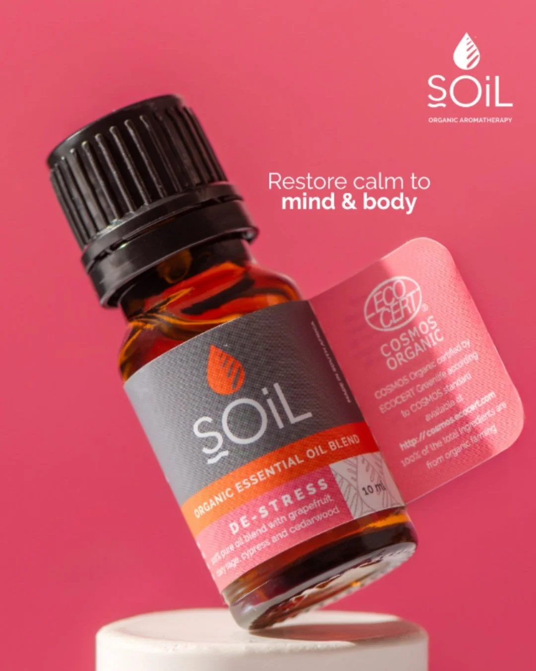 The citrus and woody notes of our De-Stress Blend offers a refreshing aromatic experience.

Add 5&ndash;6 drops to your ultrasonic diffuser for an instant mood shift. Perfect after a long day at the office or while studying.

#soilorganicsuk #aromath