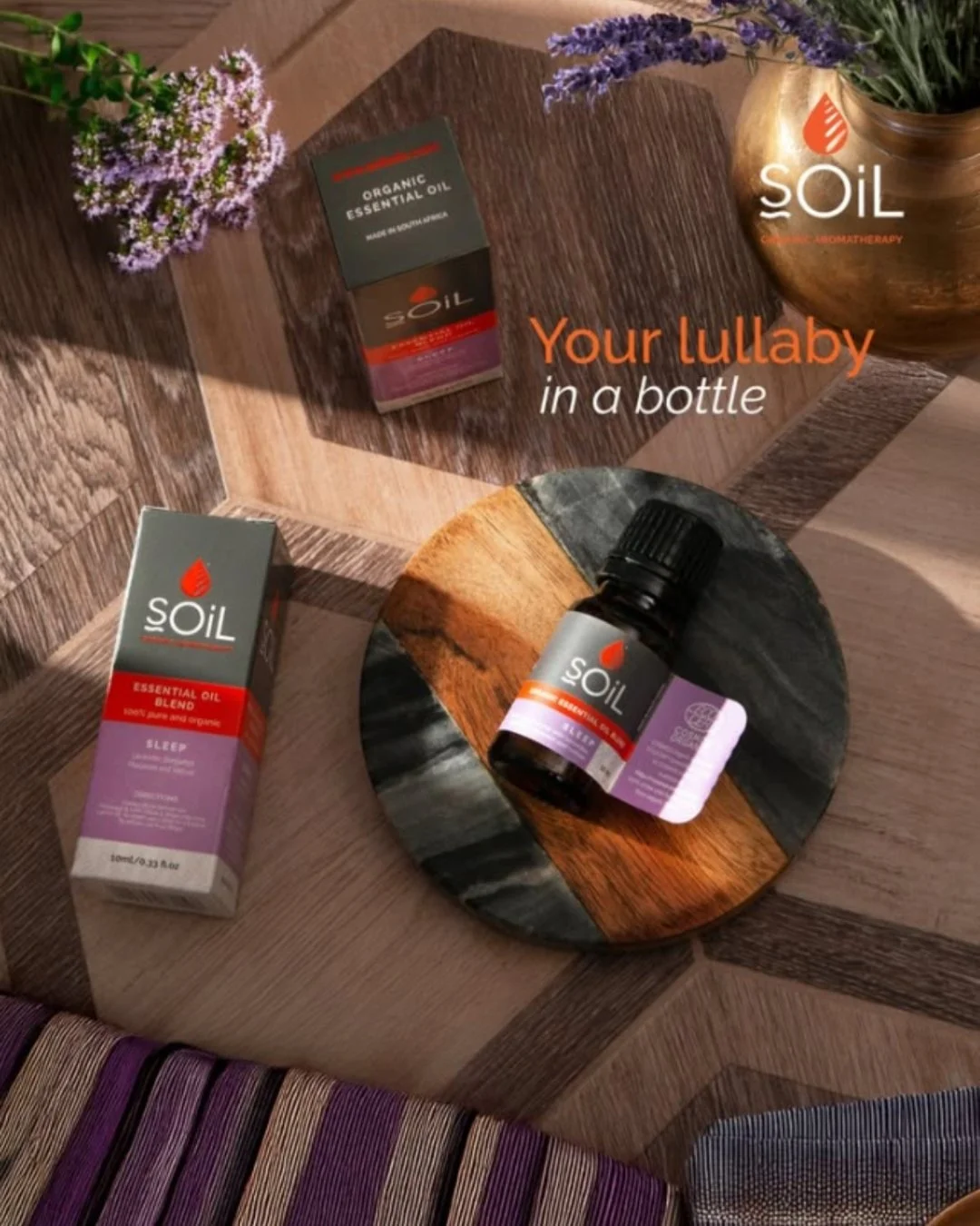 Drift off to a peaceful slumber with a few drops of our Organic Sleep Blend. Lavender, bergamot, marjoram and vetiver blend to create a calming aroma that turns your bedroom into a restful retreat.

#soilorganicsuk #organicessentialoils #aromatherapy