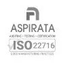 A close-up of a label showing the brand 'Aspirata' and an ISO 22716 certification mark.