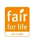 Fair trade logo with orange background and white text