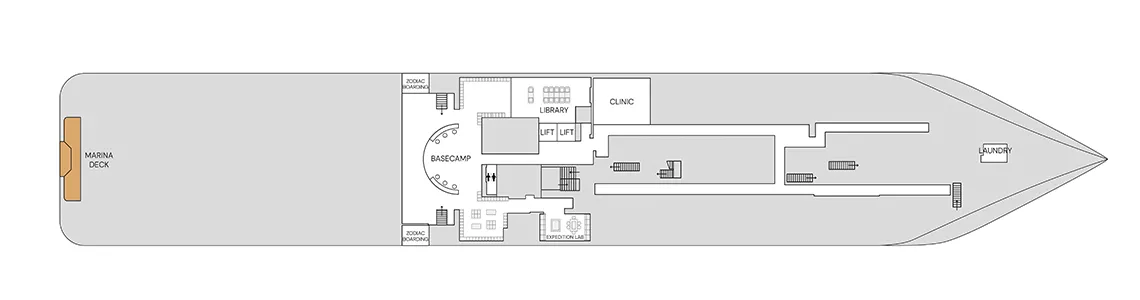   [第三層]  登陸準備區｜工作人員區｜圖書室｜探險實驗室｜醫務室 
