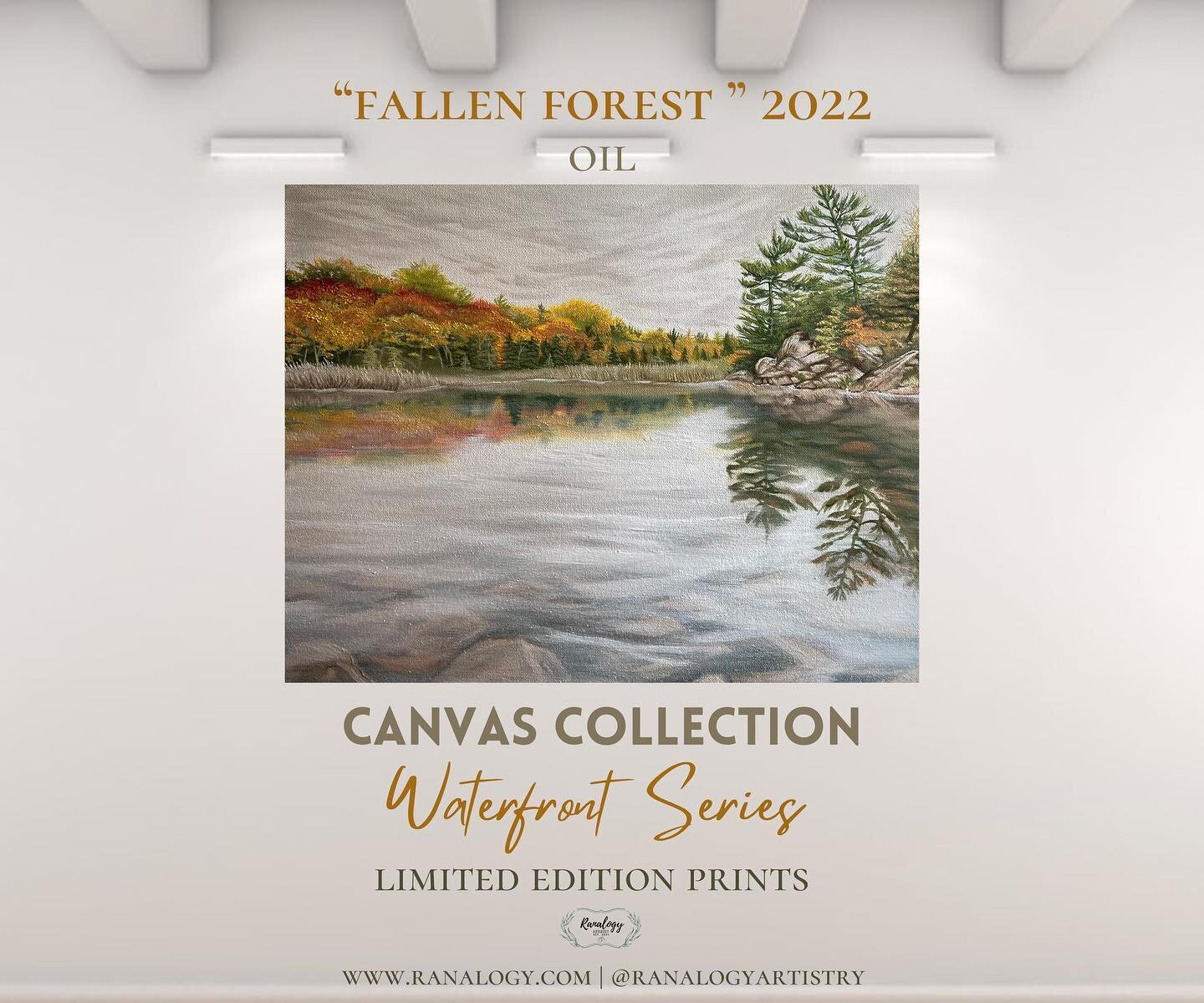 This is an oil painting of Raby Lake located in Carling, Ontario. The inspiration behind the paint came from to desire to preserve this scenery amidst the seasonal changes. Tones of orange, green and brown in this beautiful landscape portray the begi