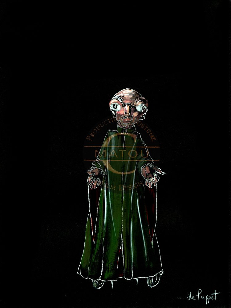 With a cloak on, and retracted, the puppet looks grotesque and almost cute until it expands and is ready to kill.