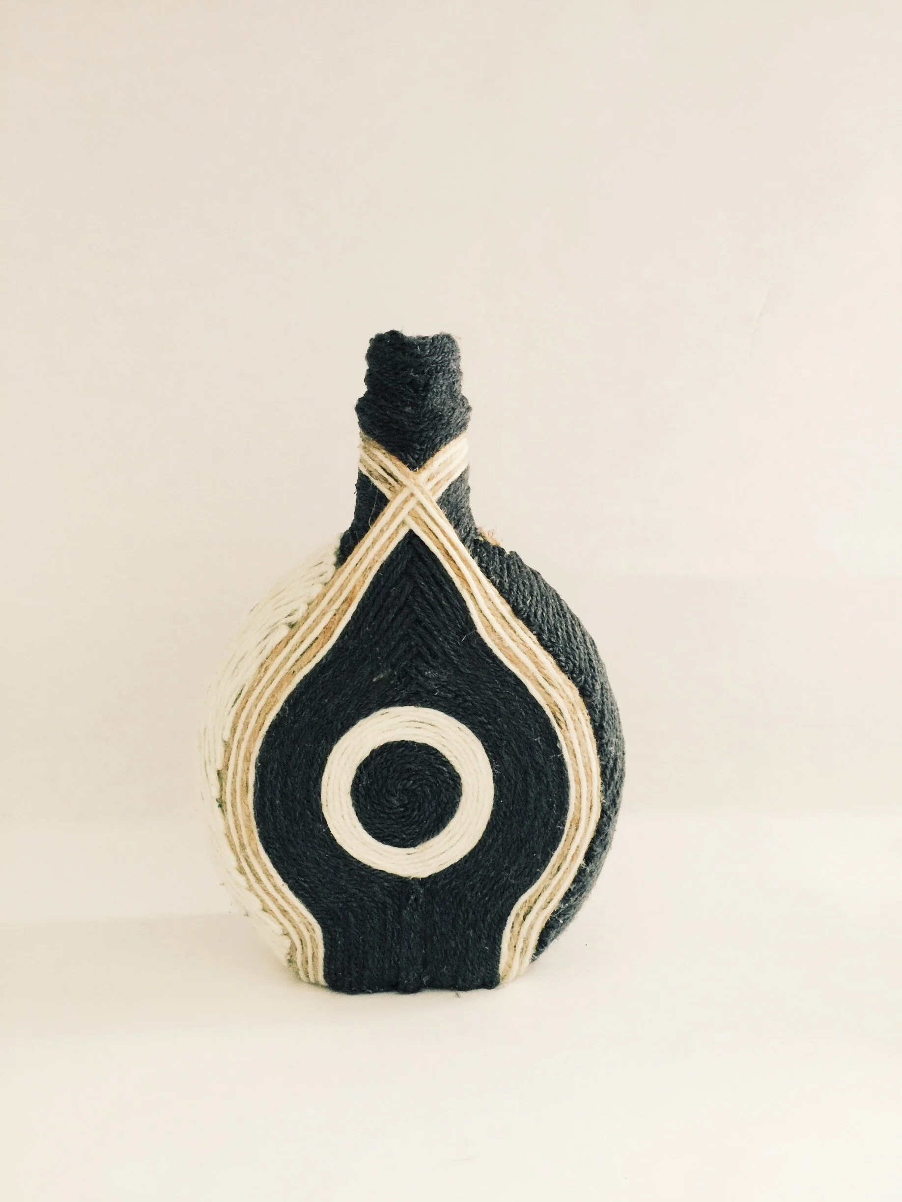 SOLD Grey White Wrapped Bottle