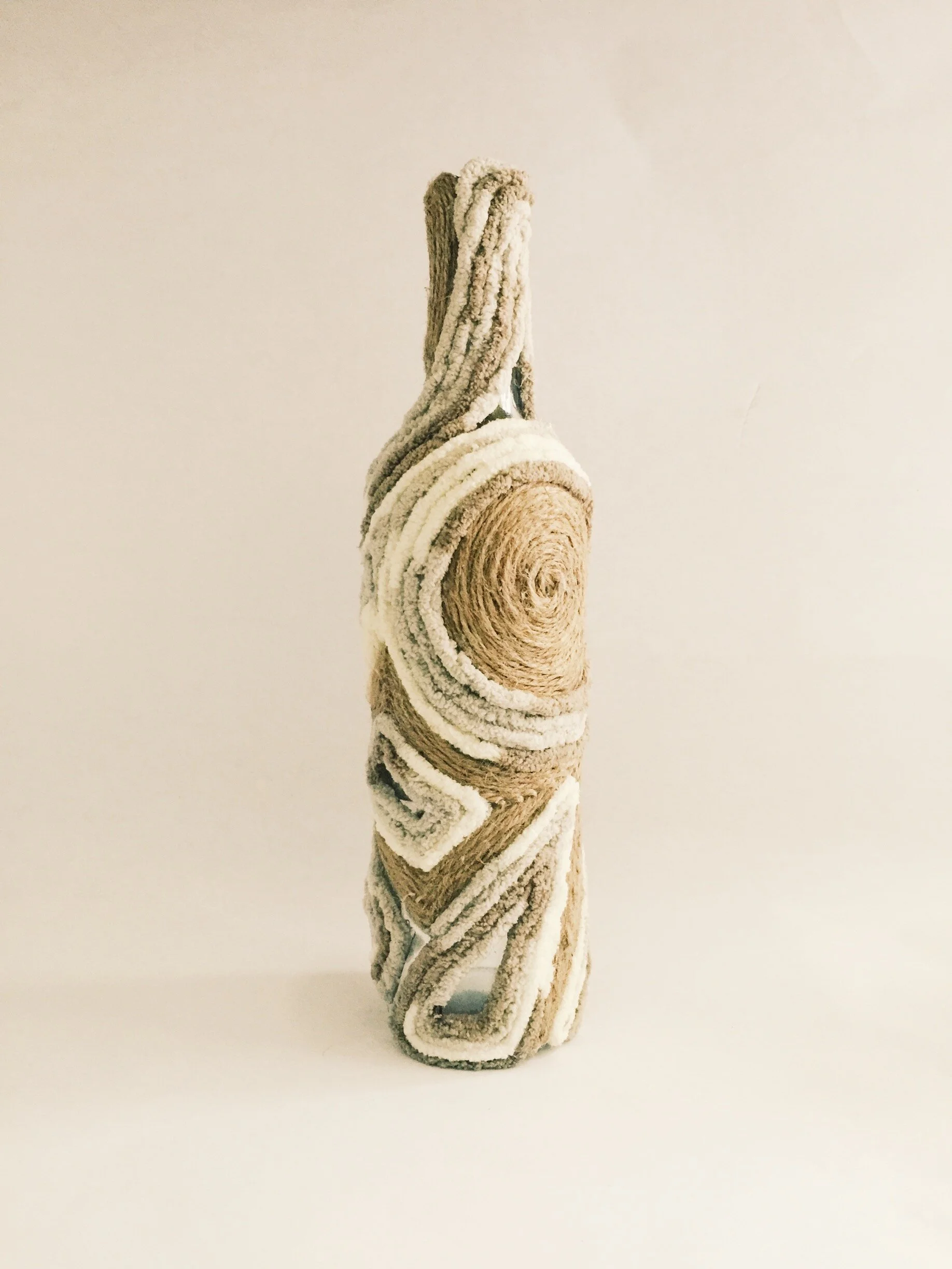 Sold Wrapped with Gray/Cream Yarn & Twine