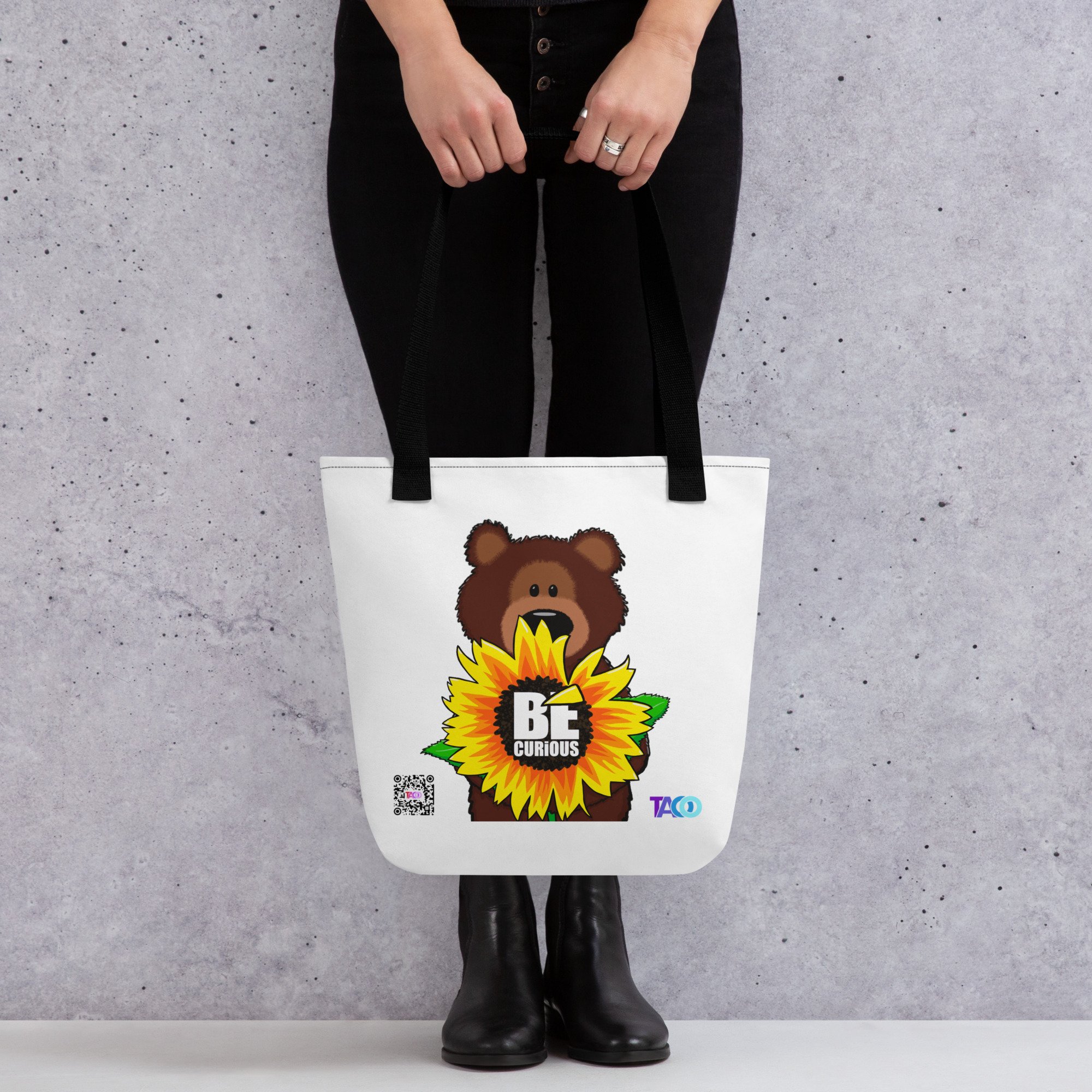 Be Curious White Tote bag