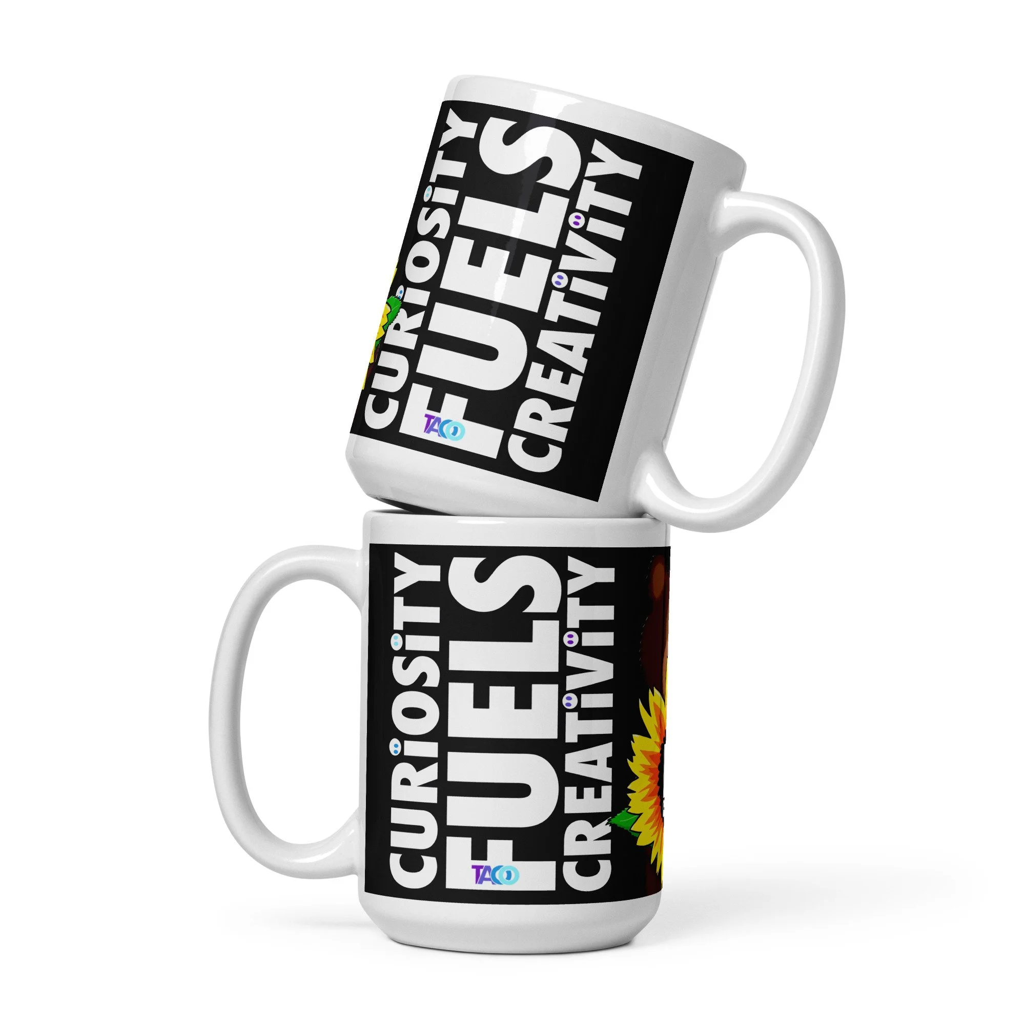 White Be Curious 15oz mug