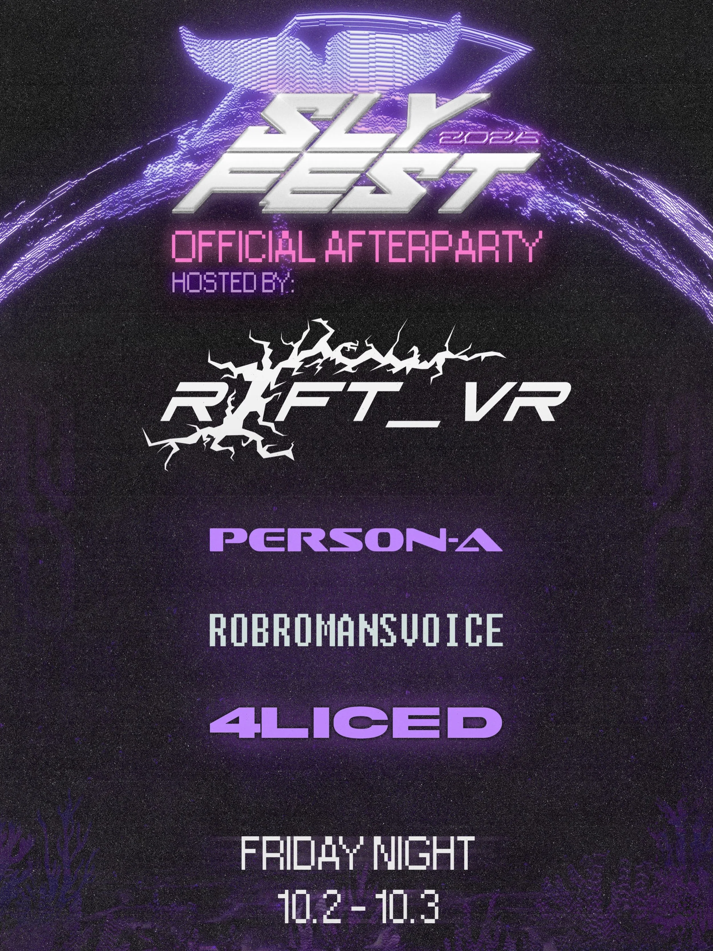 This coming weekend is something you DON&rsquo;T WANT TO MISS! 

Of course, a full lineup for this year&rsquo;s @festsly in VRChat, but as Day 1 finishes, we move the party to @rift_vr_club. 

Get your rest in this week, because this weekend is about