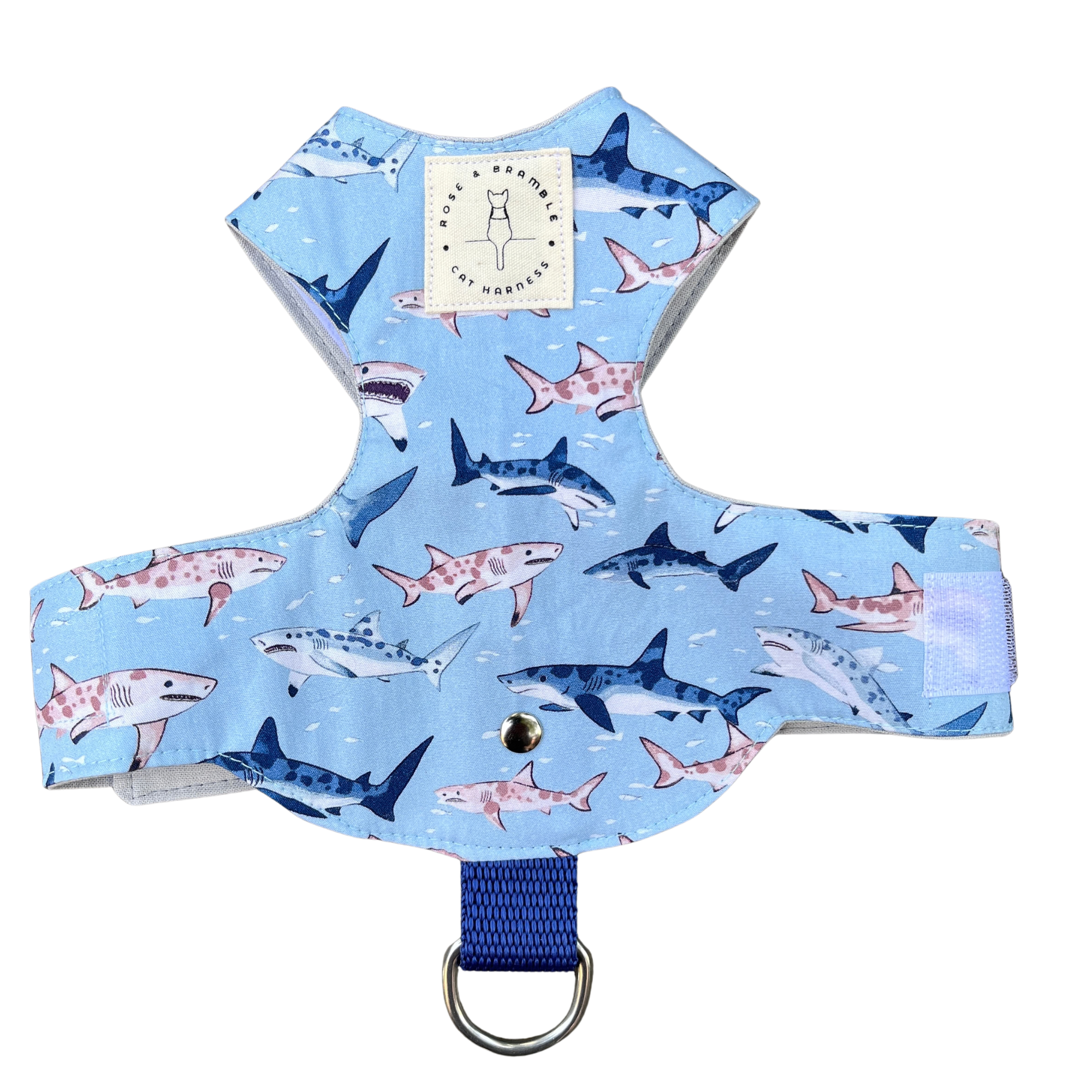Sharks, Cat Harness - Adjustable Kitten Harness - Walking Vest for Cats